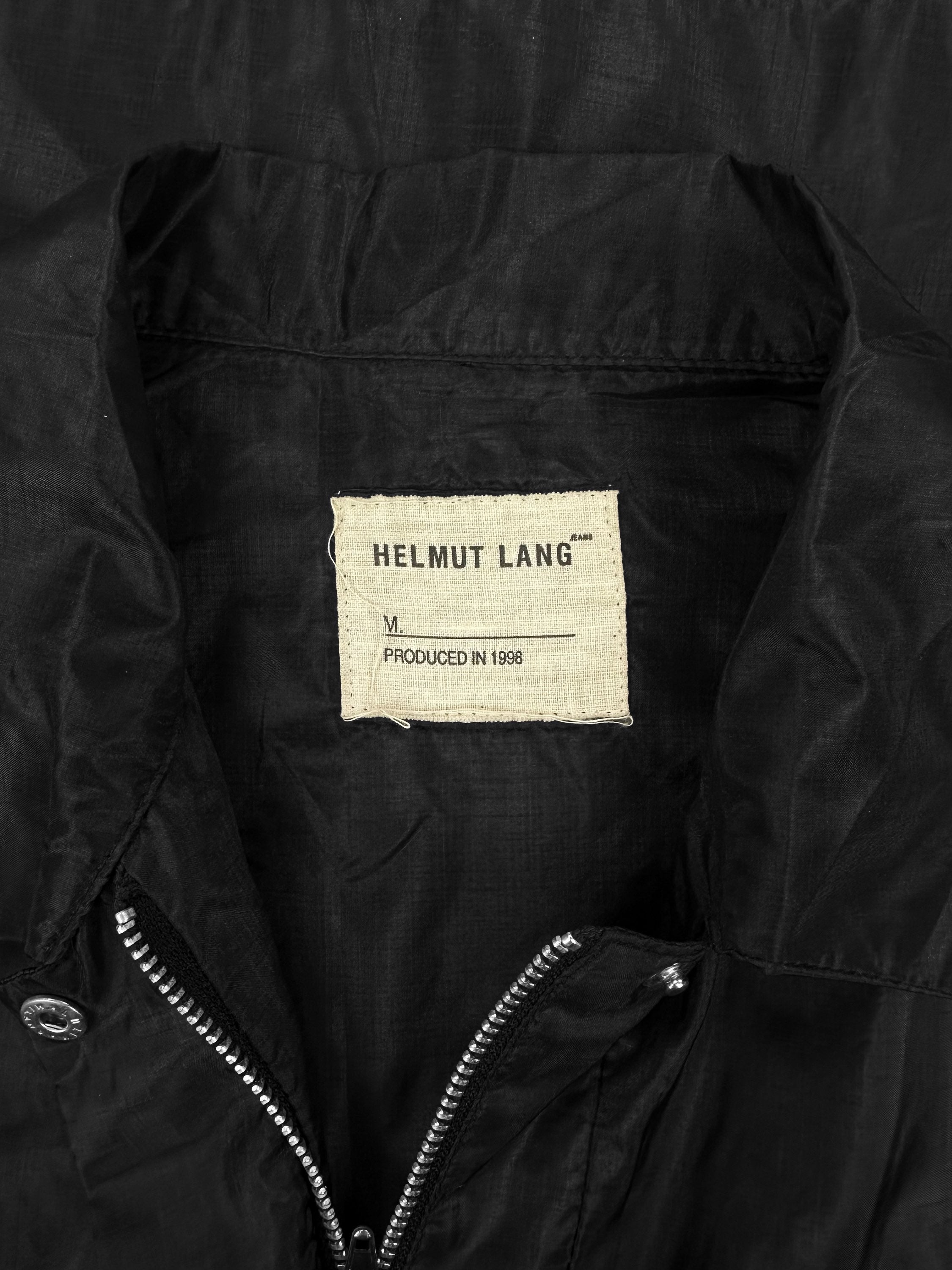 SS98 Helmut Lang Black Nylon Collared Zip-up Jacket