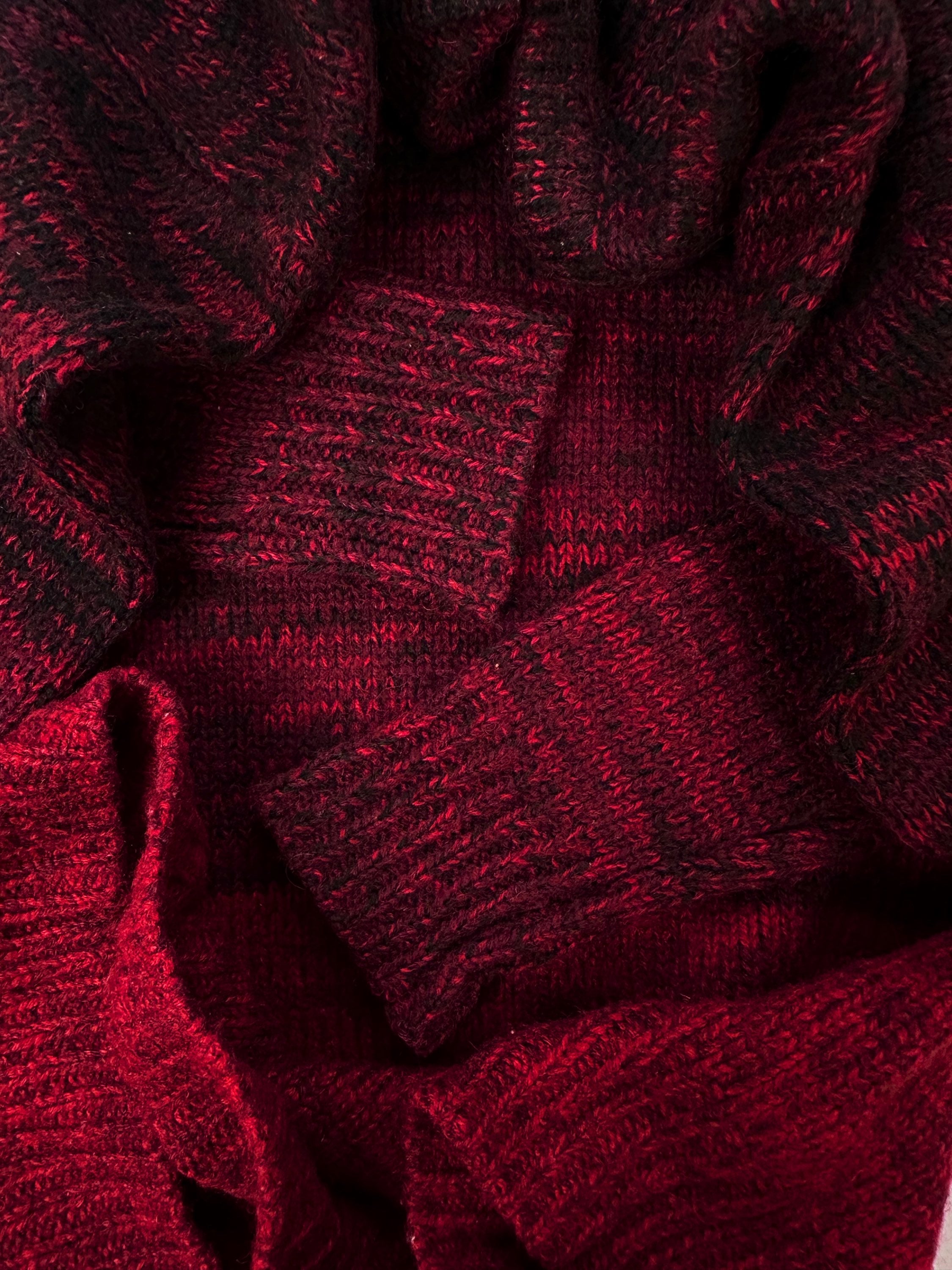 Tete Homme Red Gradient Heavy Weight Knitted Sweater
