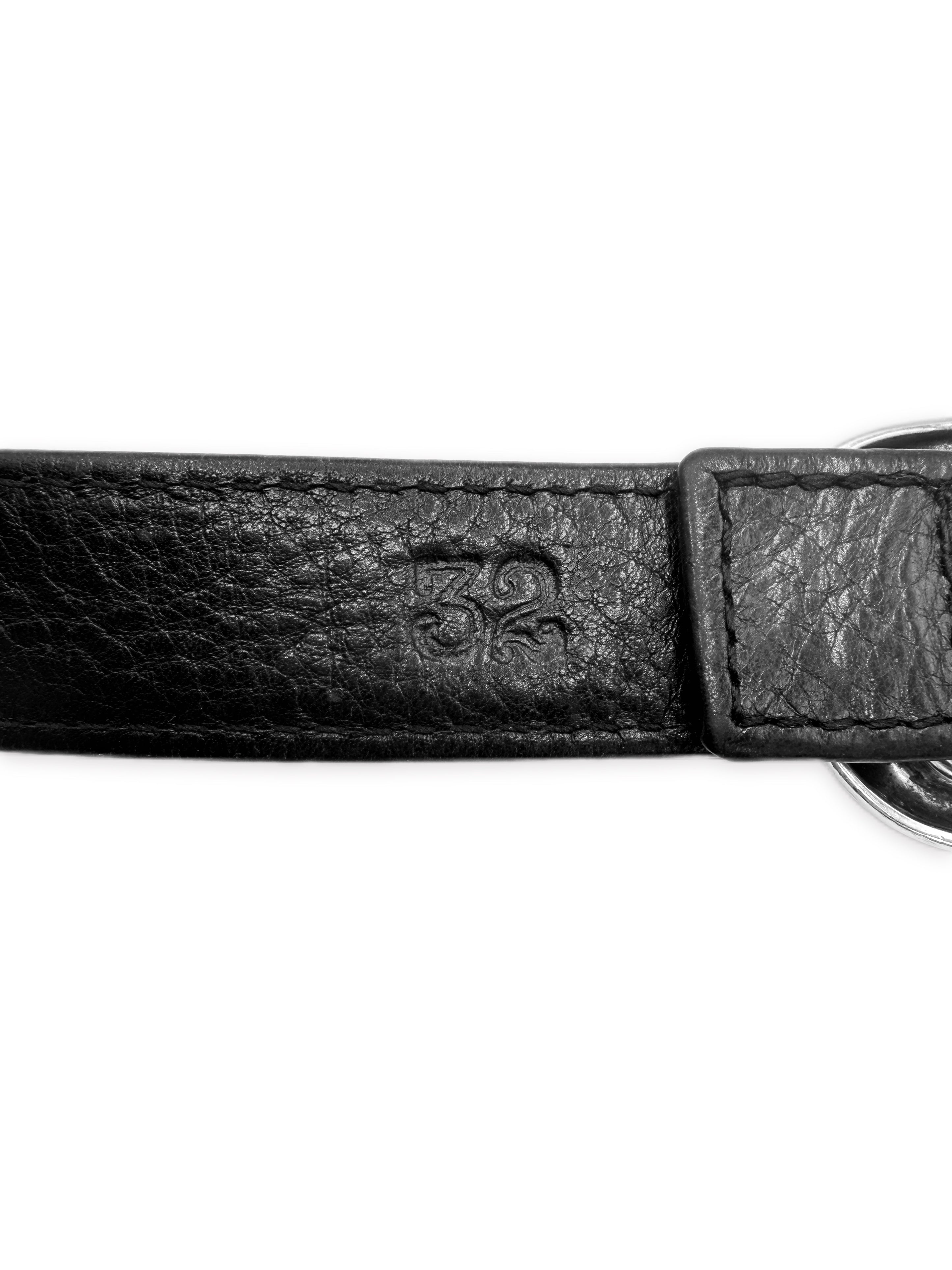 Chrome Hearts 1 inch Gunslinger .925 Silver Black Leather Belt