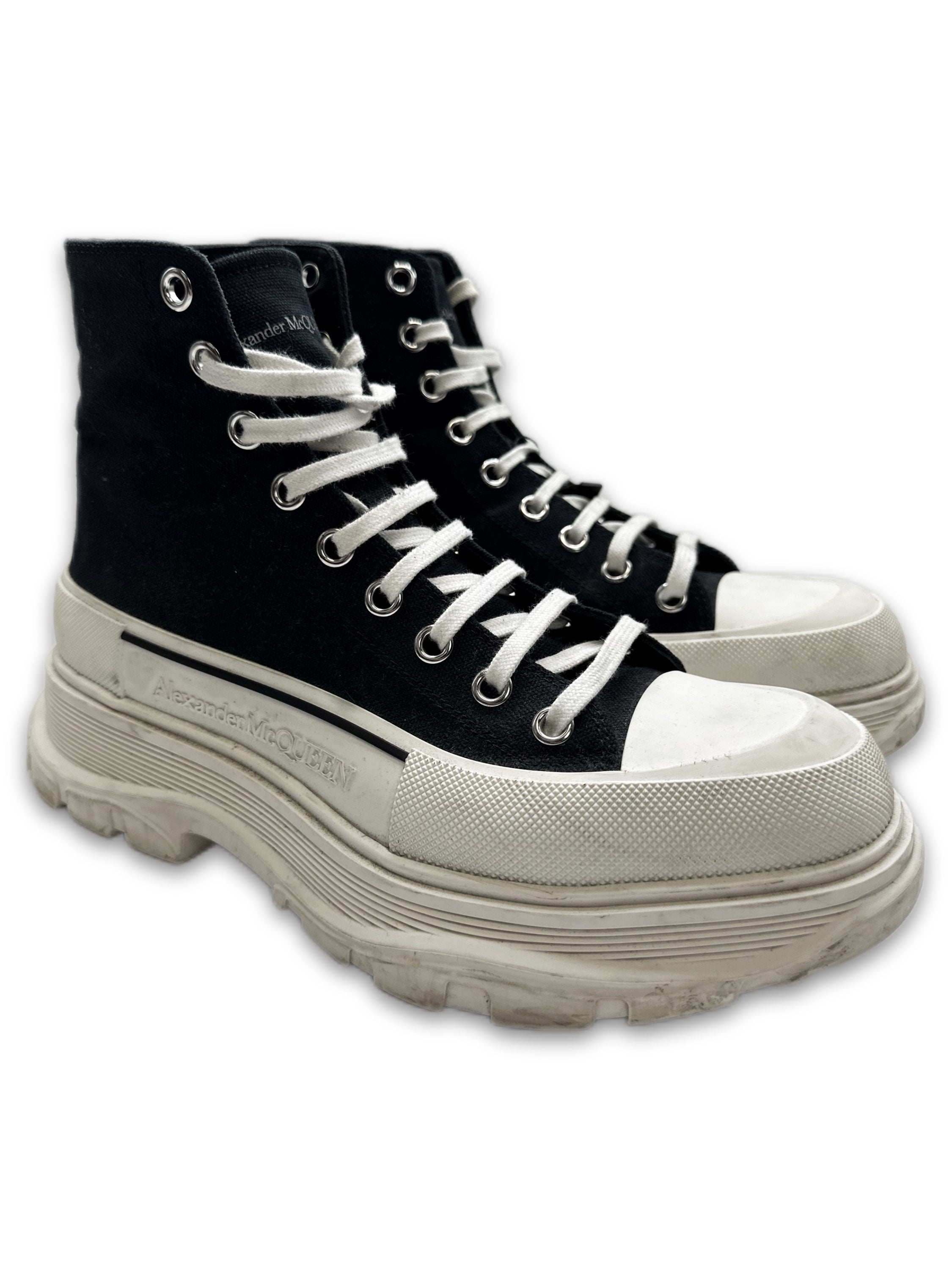 Alexander McQueen Platform Hi-top Black Sneakers