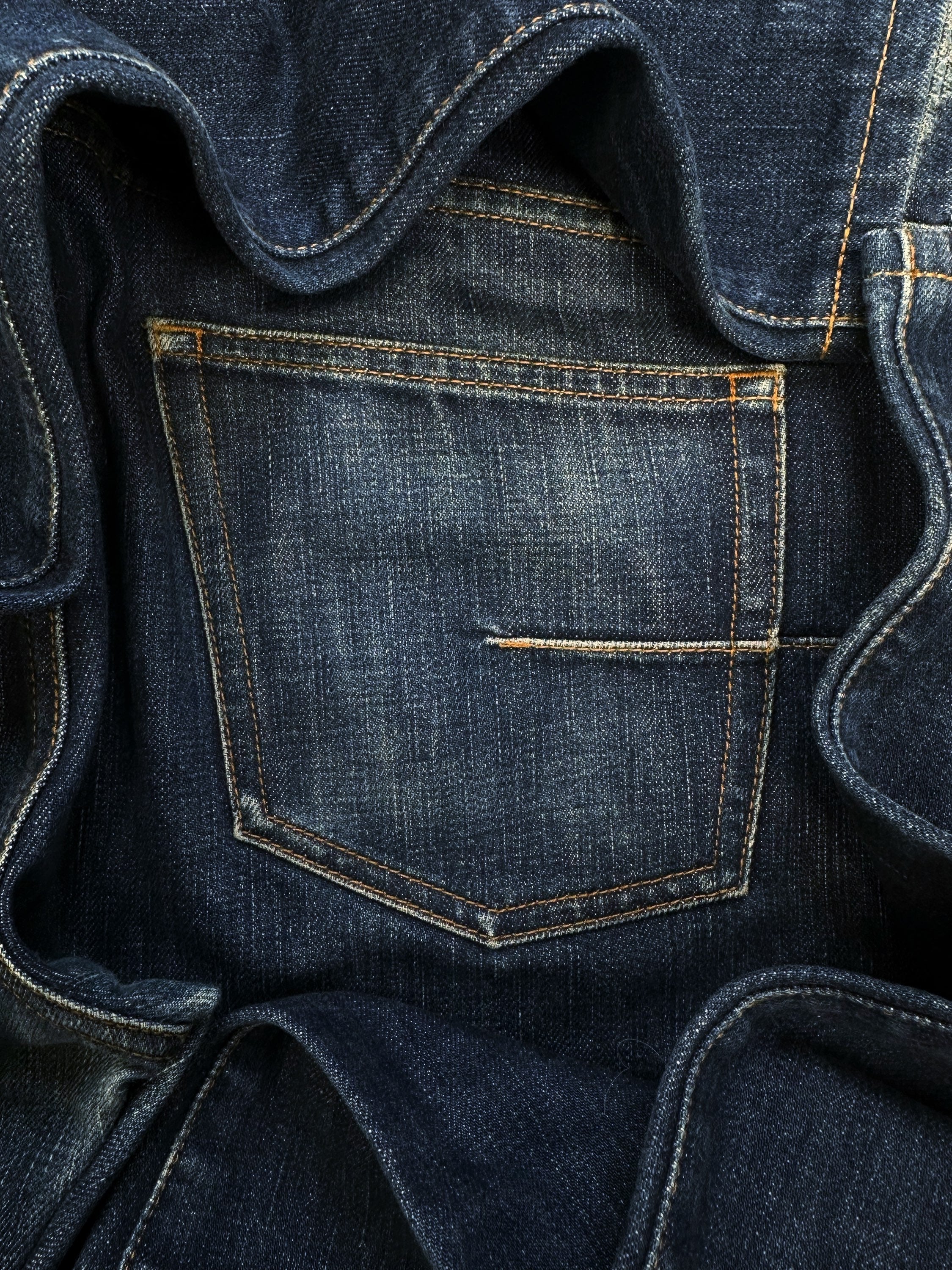 00s Dior by Hedi Slimane Dark Wash Blue Darted Jeans