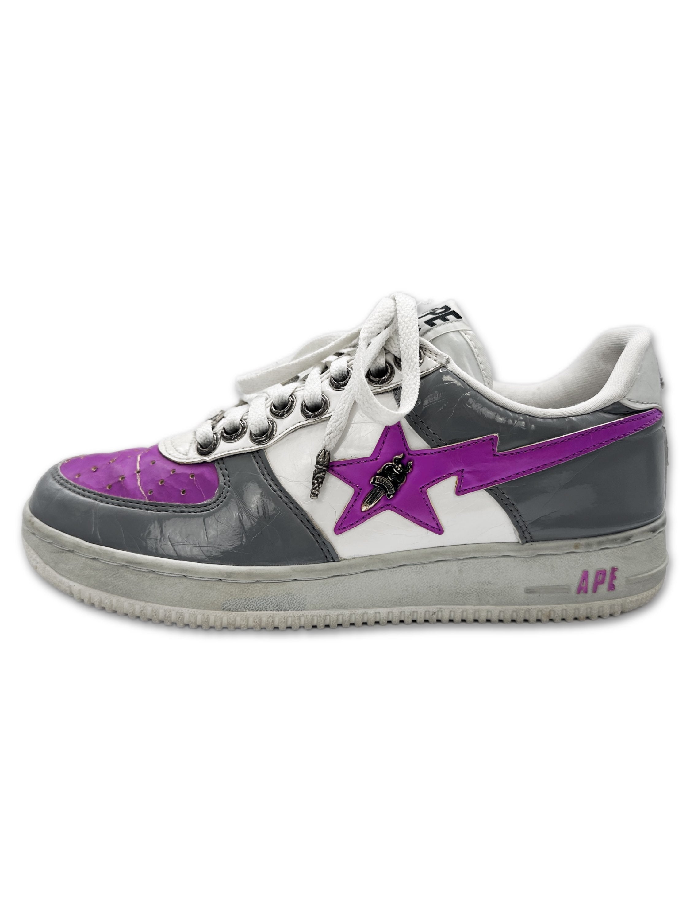 00s Chrome Hearts x Bape 1/35 Purple ‘Bapesta’ Leather Sneakers