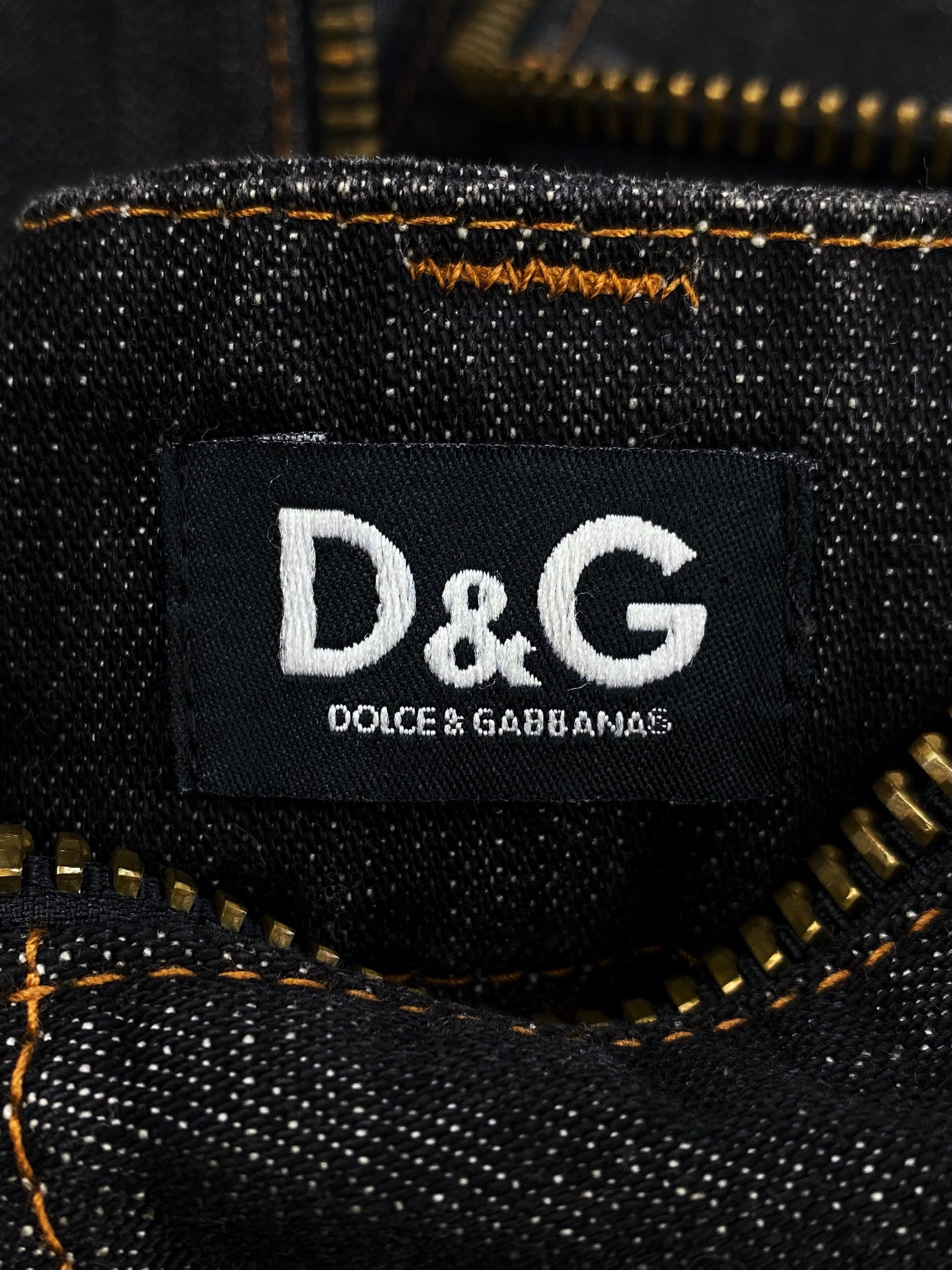 00s Dolce &amp; Gabbana Heavyweight Reinforced Dark Wash Cargo Denim
