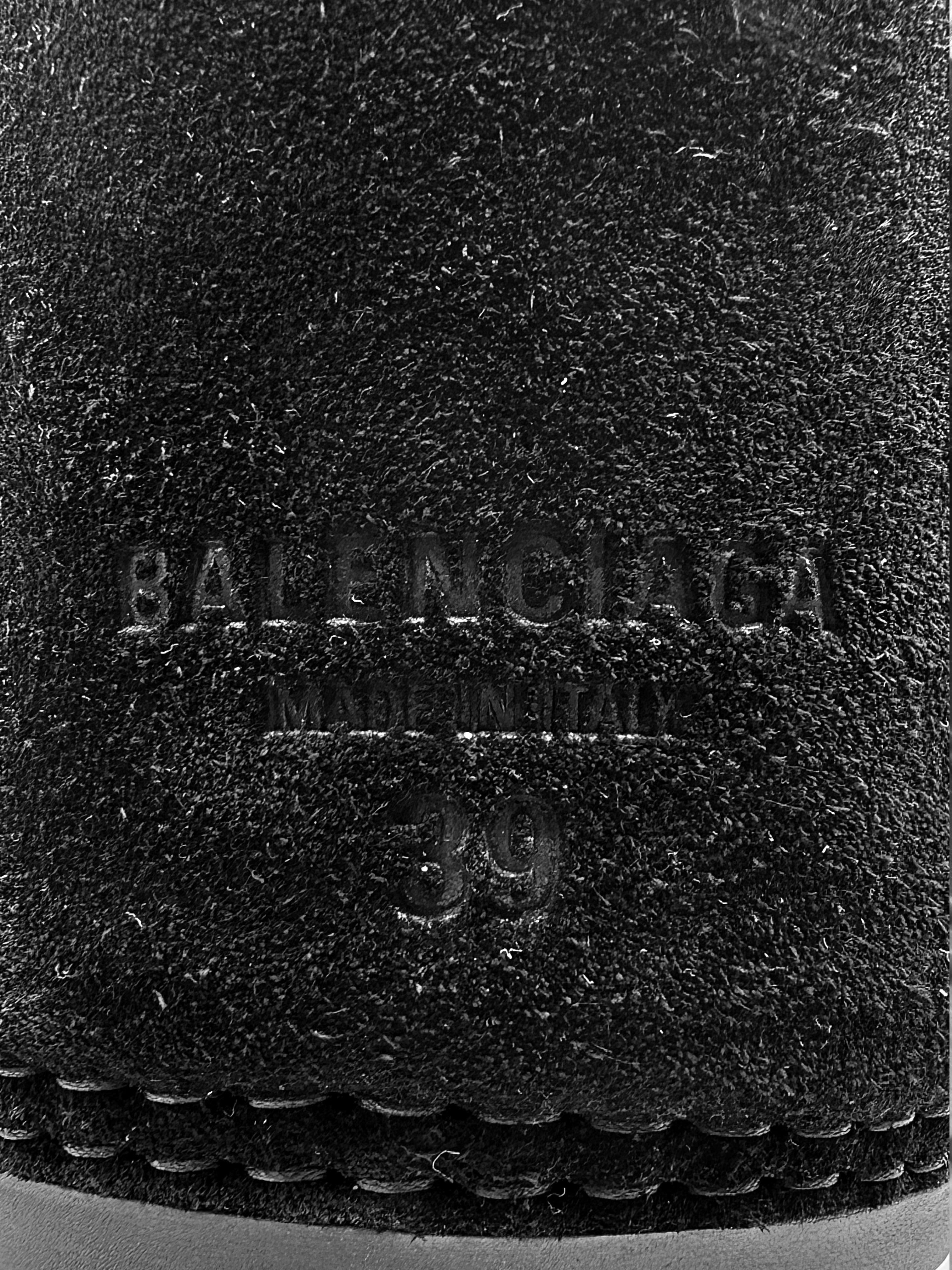 AW24 Balenciaga Suede Alaska Heeled Blacked Hi-top Boots