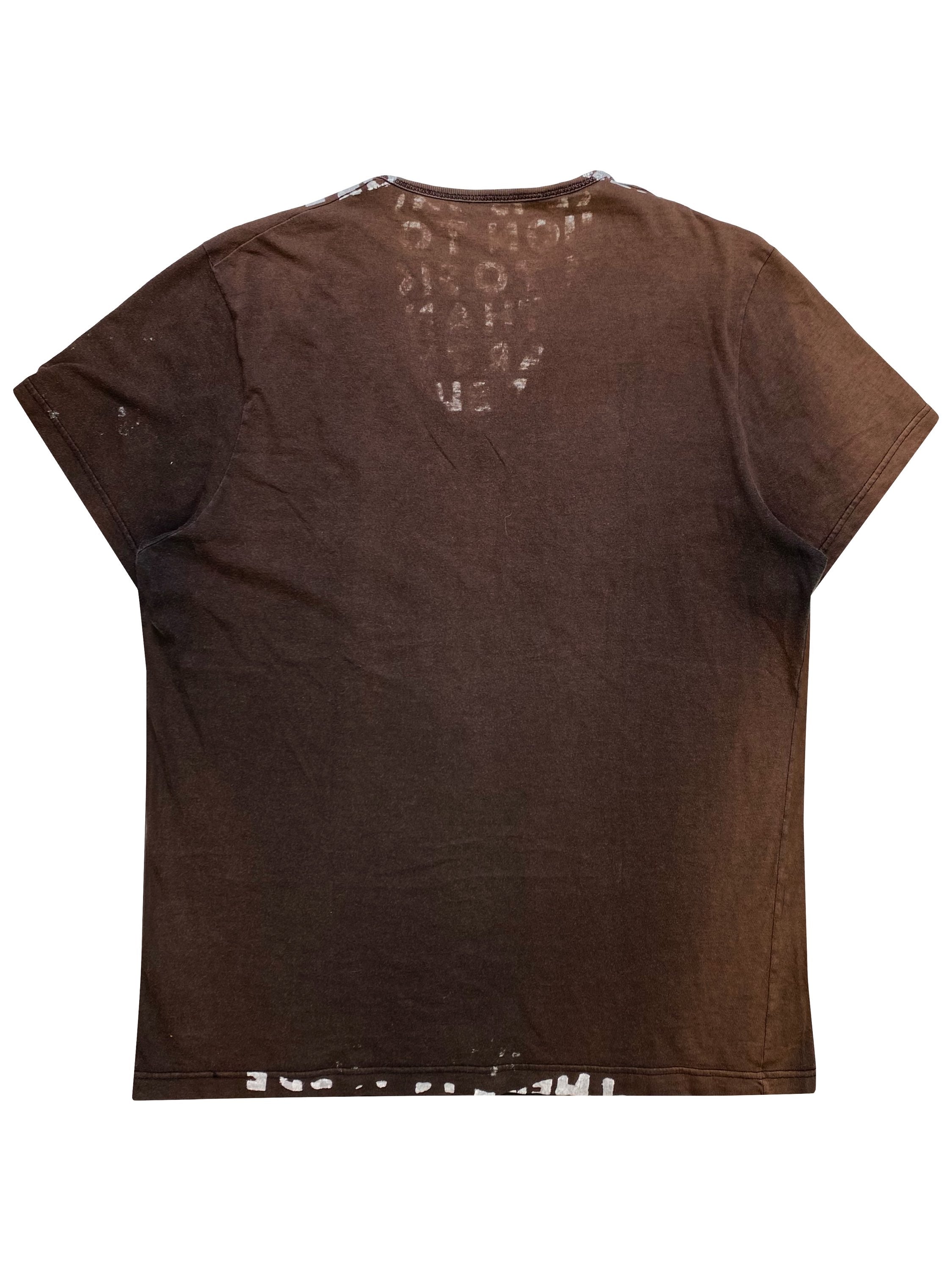 AW04 Maison Margiela ‘Aids’ Brown Script T-Shirt