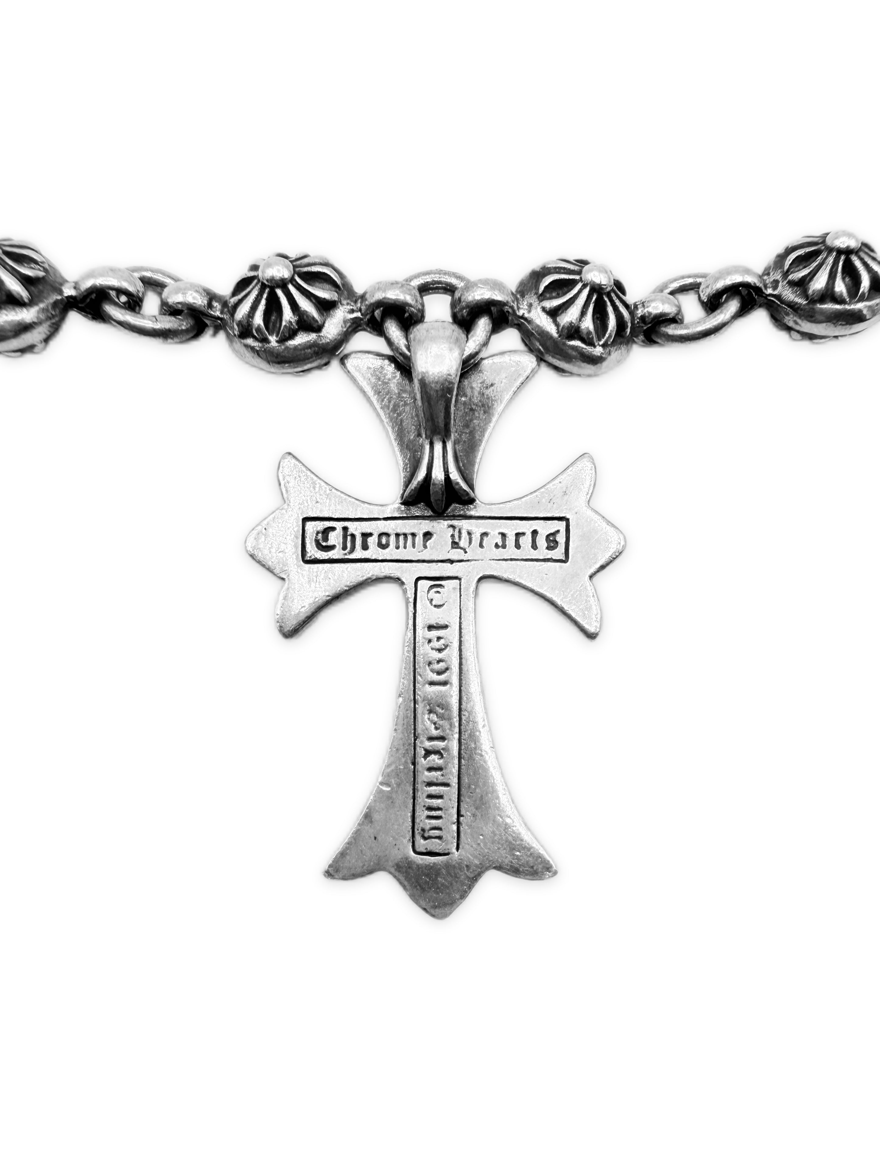 Chrome Hearts Cross Pendant 28 in Cross Ball . Double Lobster Wallet Chain