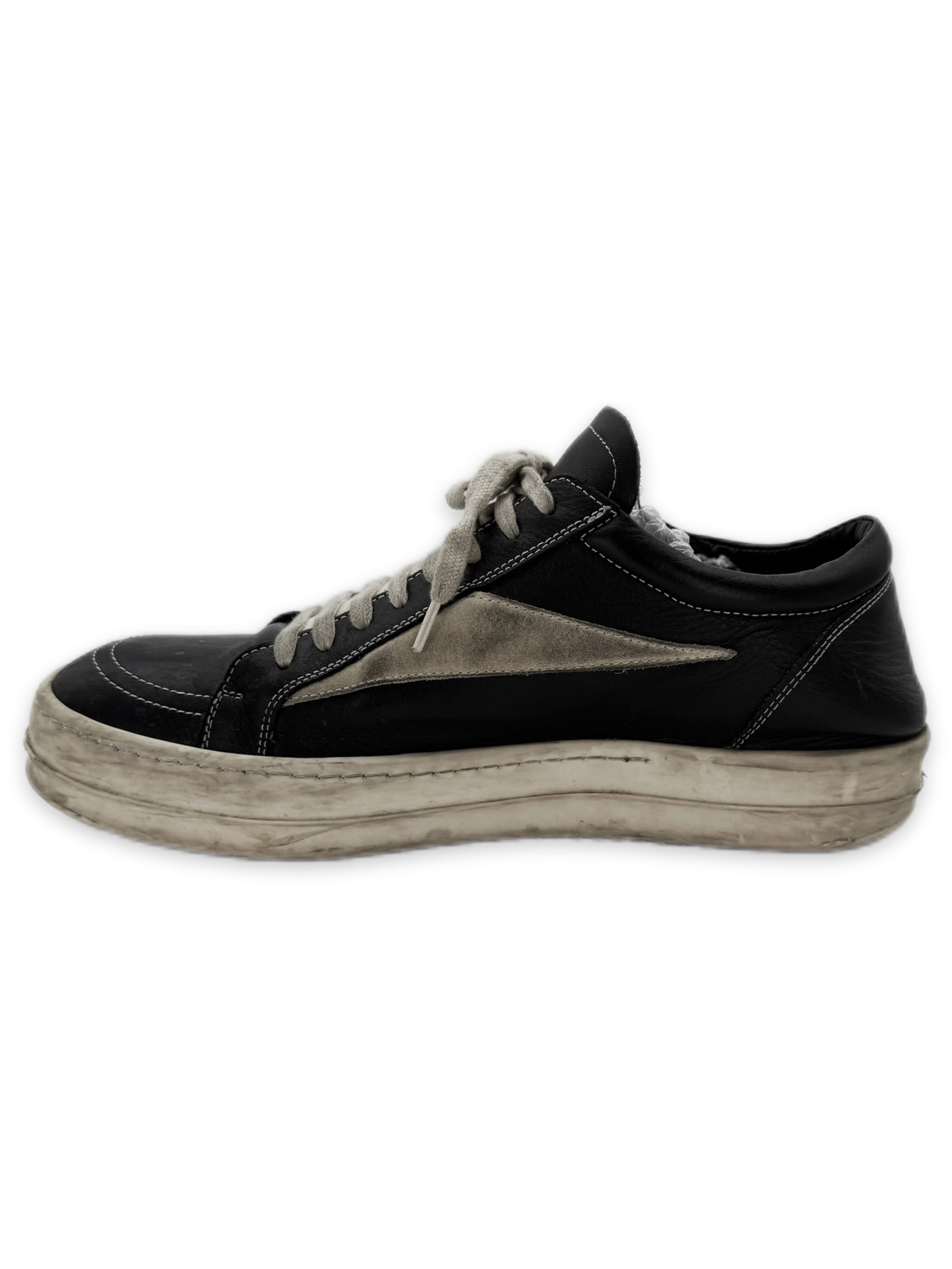 Rick Owens Black Leather Low-top ‘Vans’ Sneakers