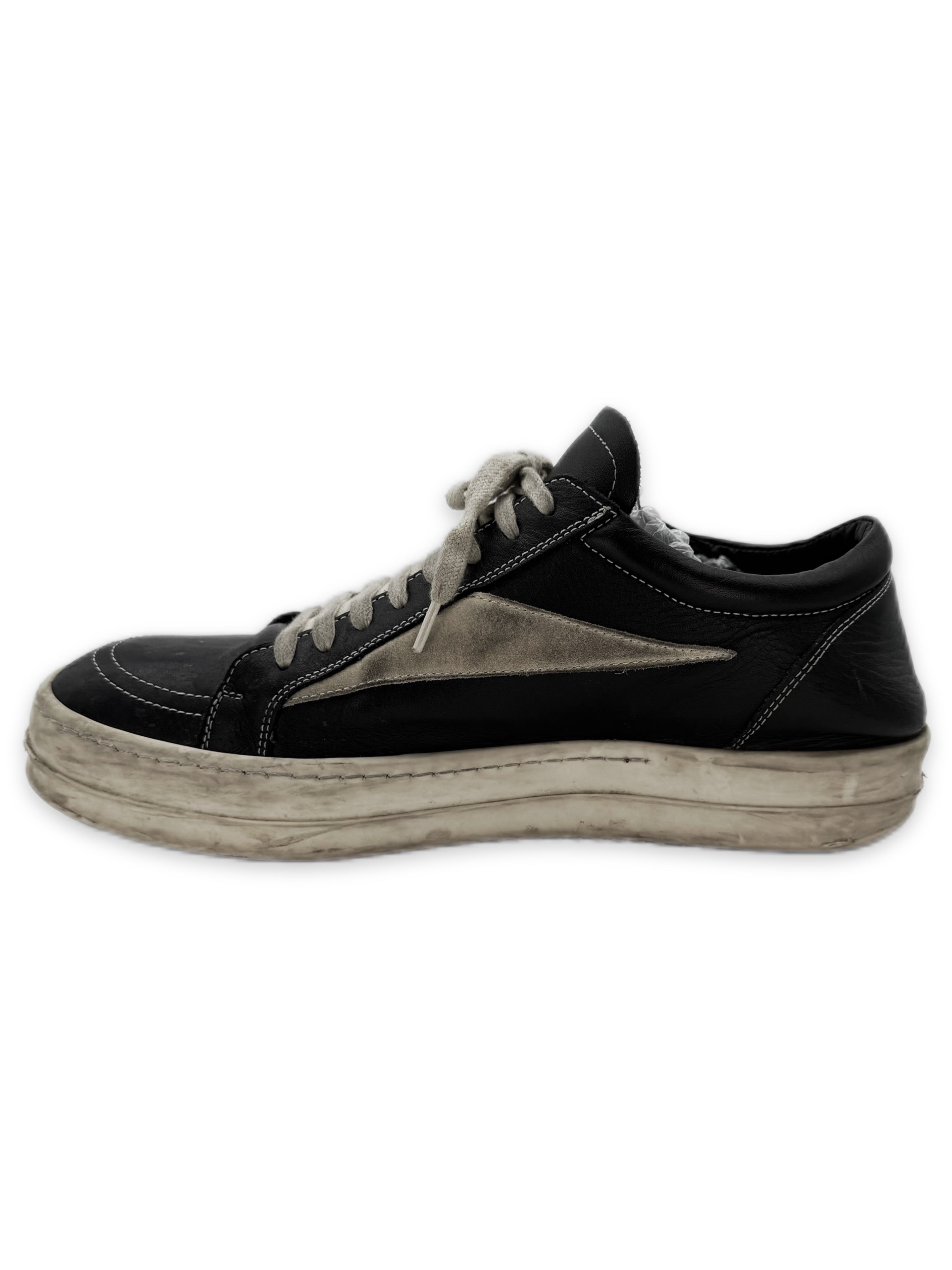 Rick Owens Black Leather Low-top ‘Vans’ Sneakers