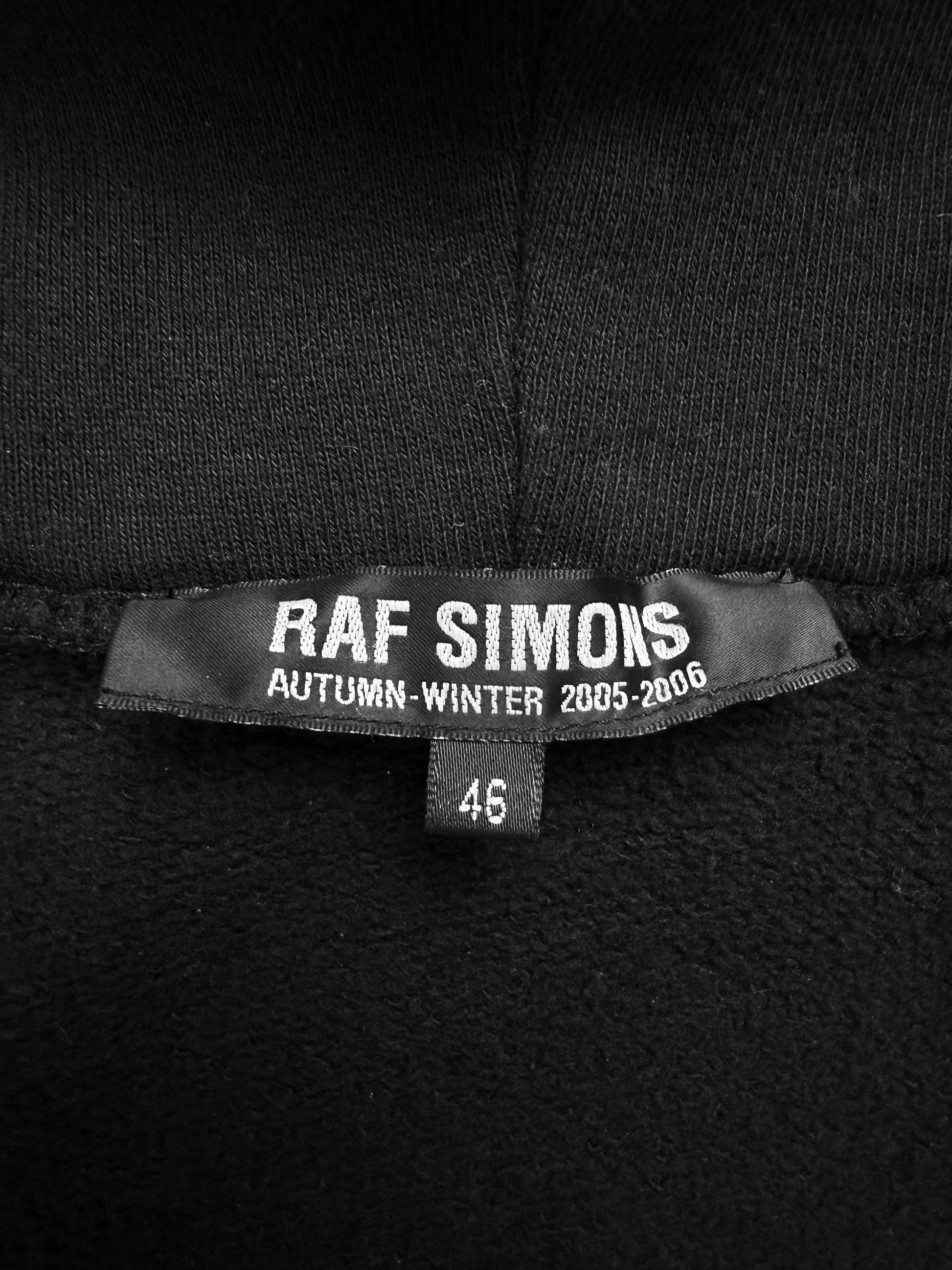 AW05 Raf Simons ‘All Shadows’ Oversized Black Graphic Hoodie