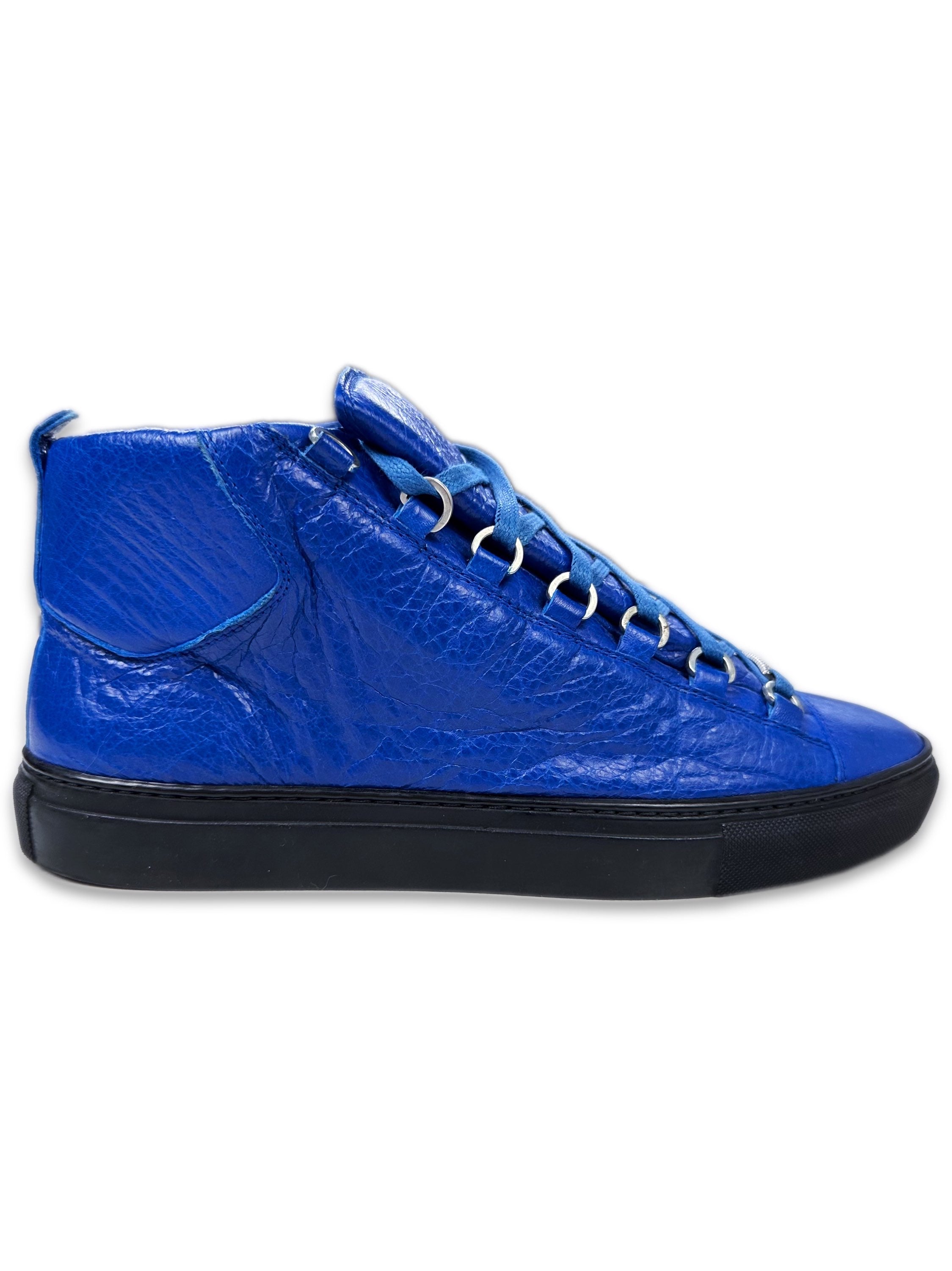Balenciaga Blue Leather ‘Arena’ Hi-top Sneakers