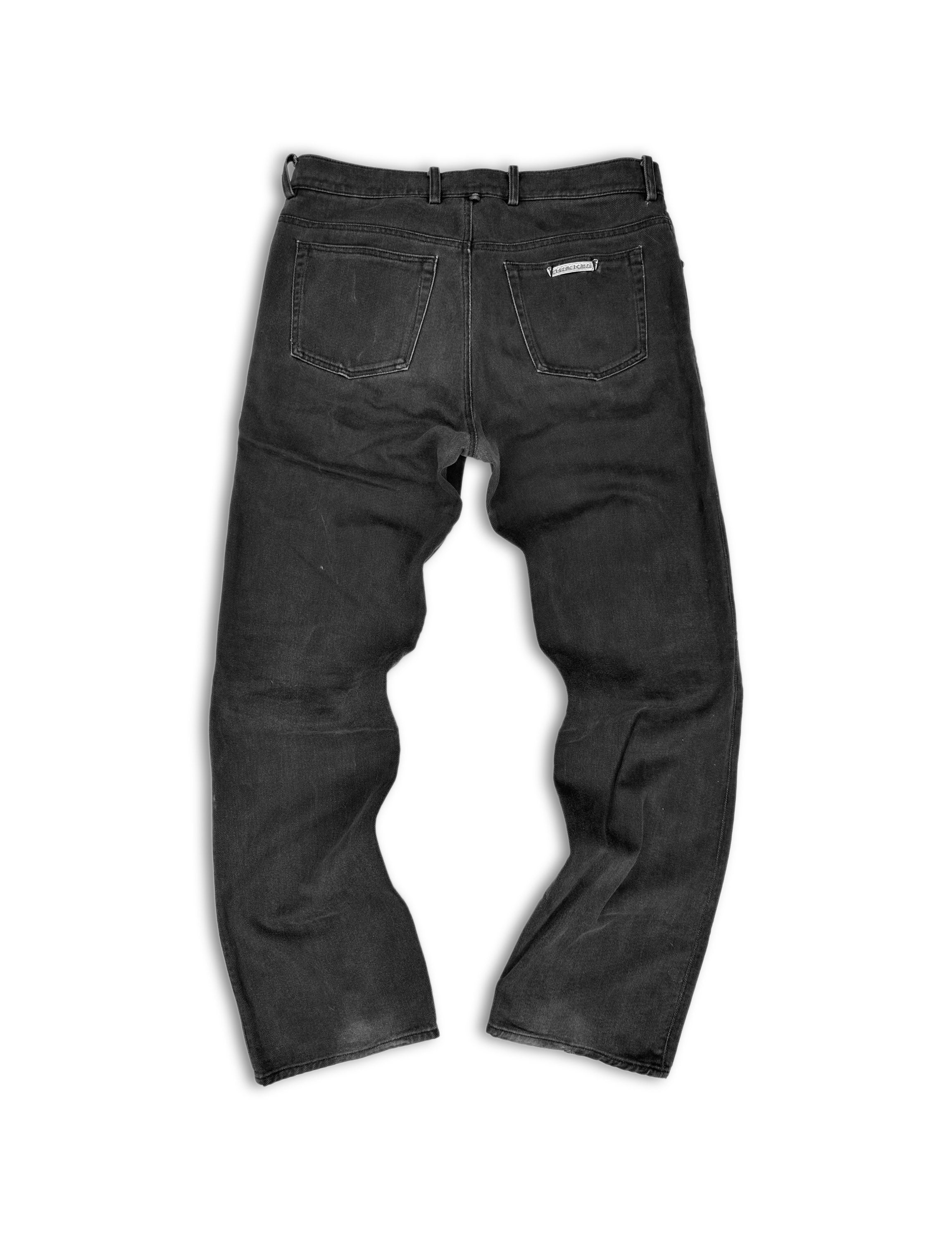 00s Chrome Hearts ‘Fleur Knee’ .925 Silver Washed Jeans