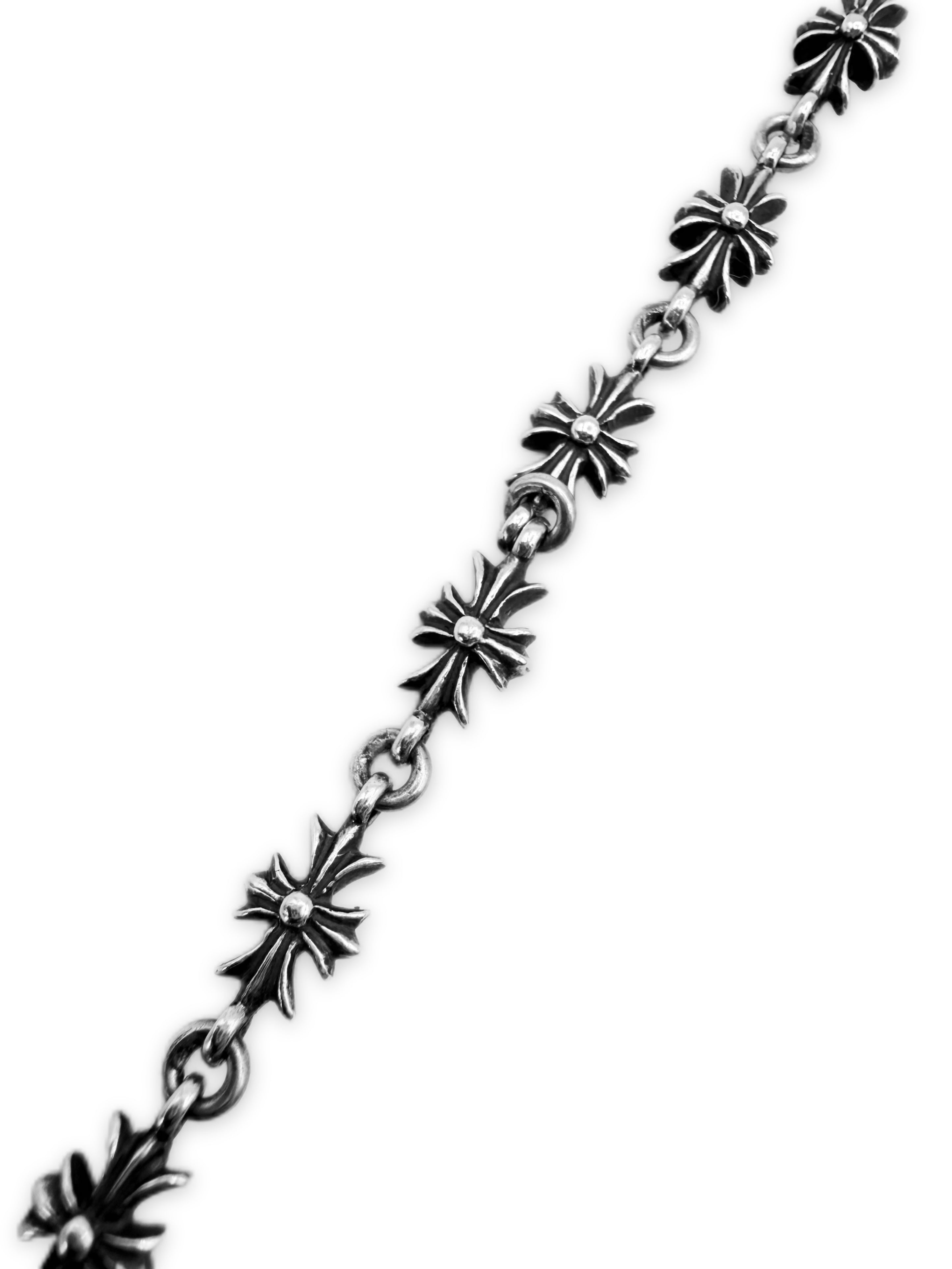Chrome Hearts Tiny E Heart Pendant Cross Chain Necklace