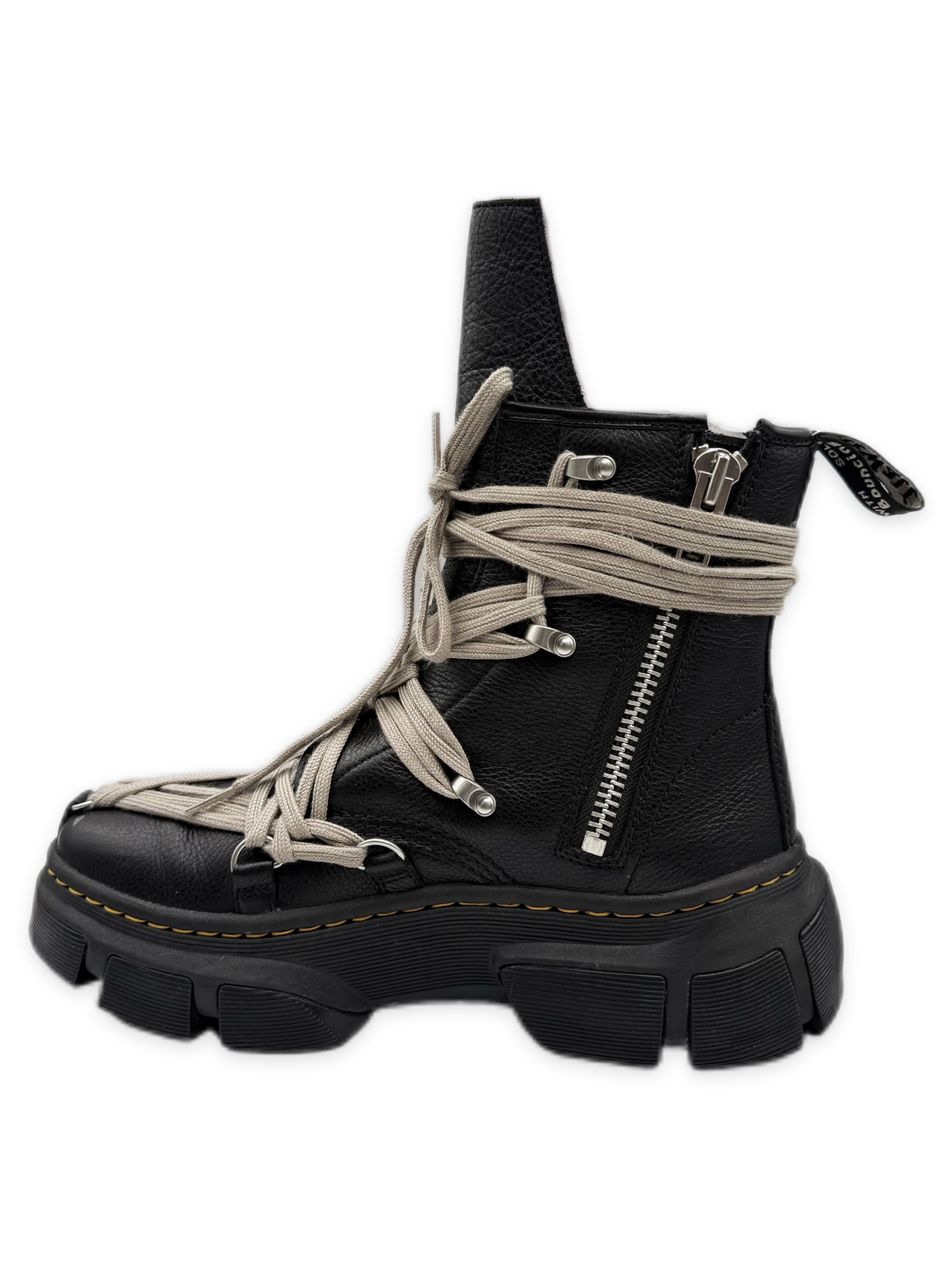 2024 Rick Owens x Dr Marten ‘1460’ DMXL Pentagram Lace Leather Boots