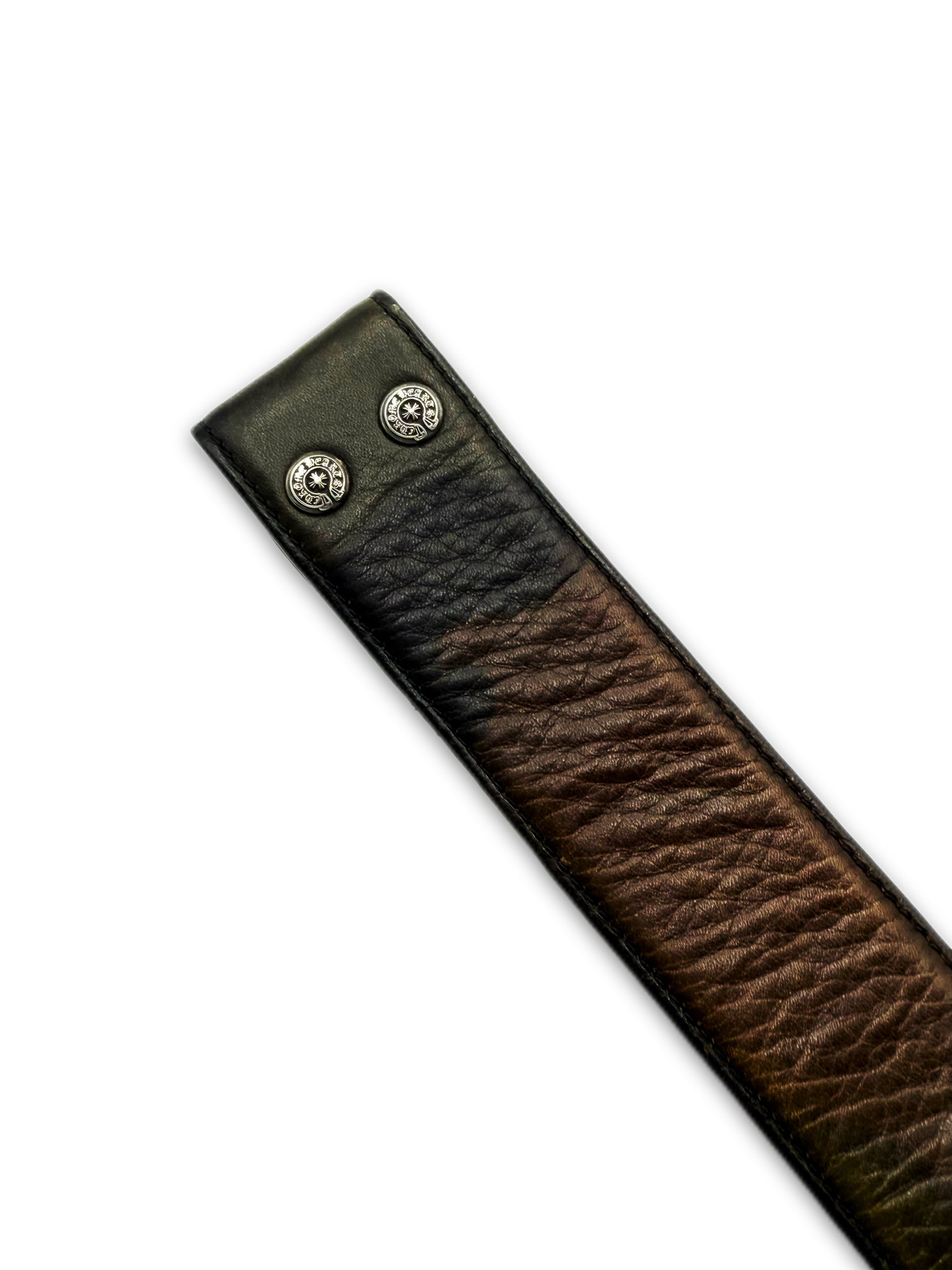 Chrome Hearts Green Camouflage Leather Belt Strap
