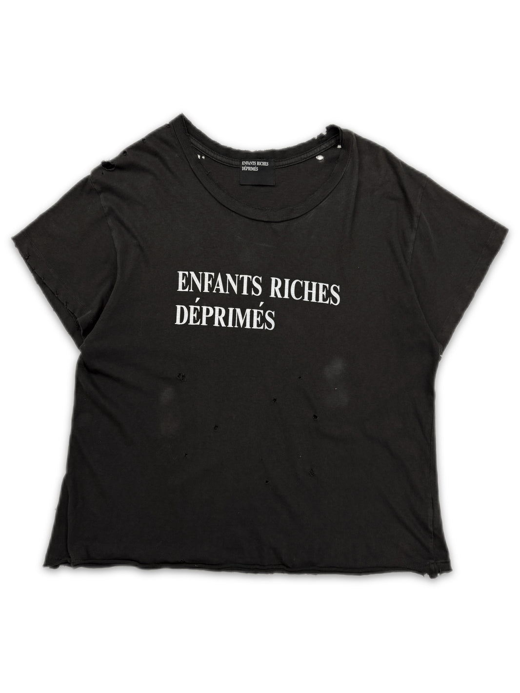 Enfants Riches Deprimes Distressed Dark Brown Logo T-Shirt