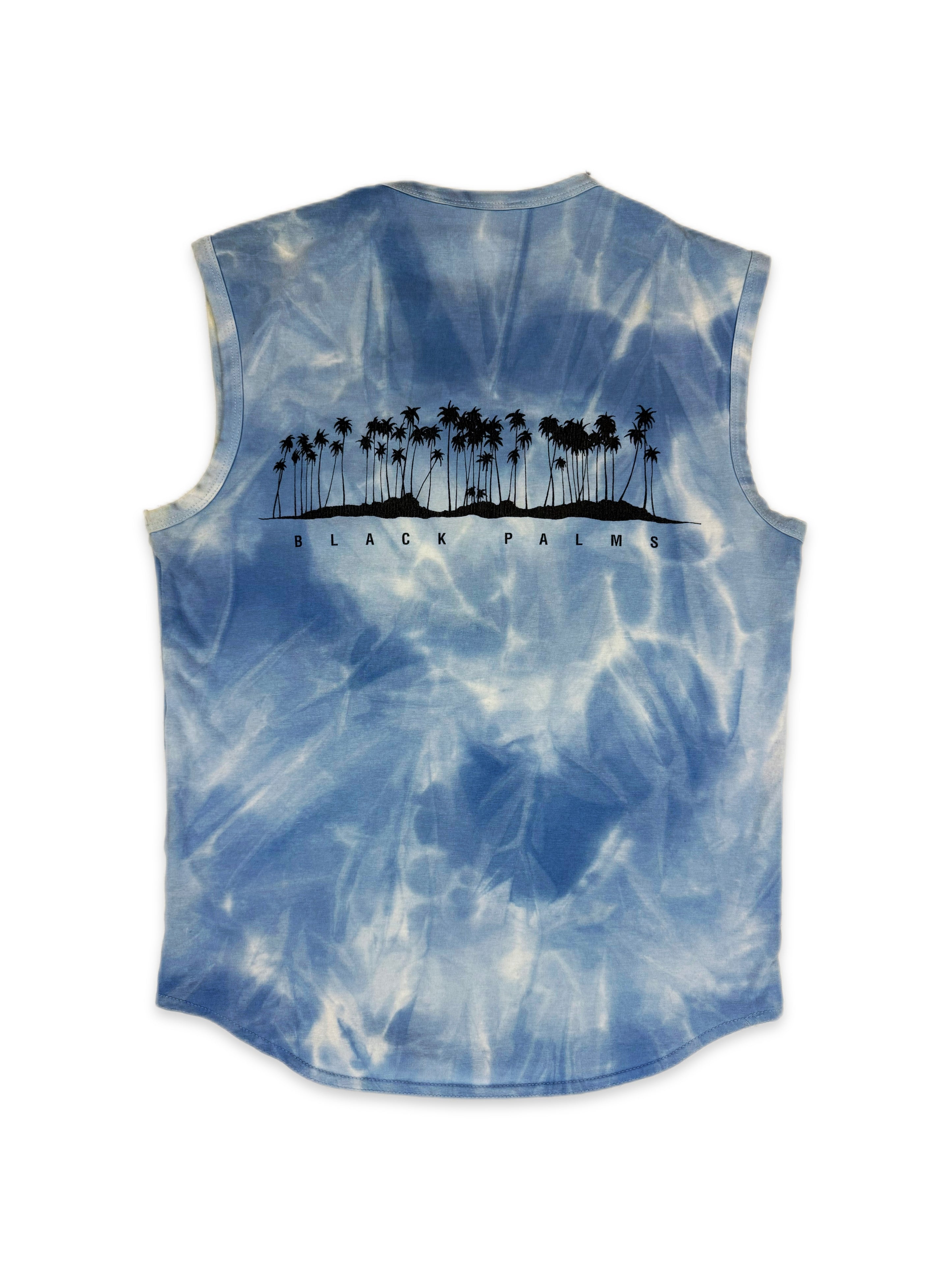 SS98 Raf Simons ‘Black Palms’ Tie-Dye Graphic Tank-top