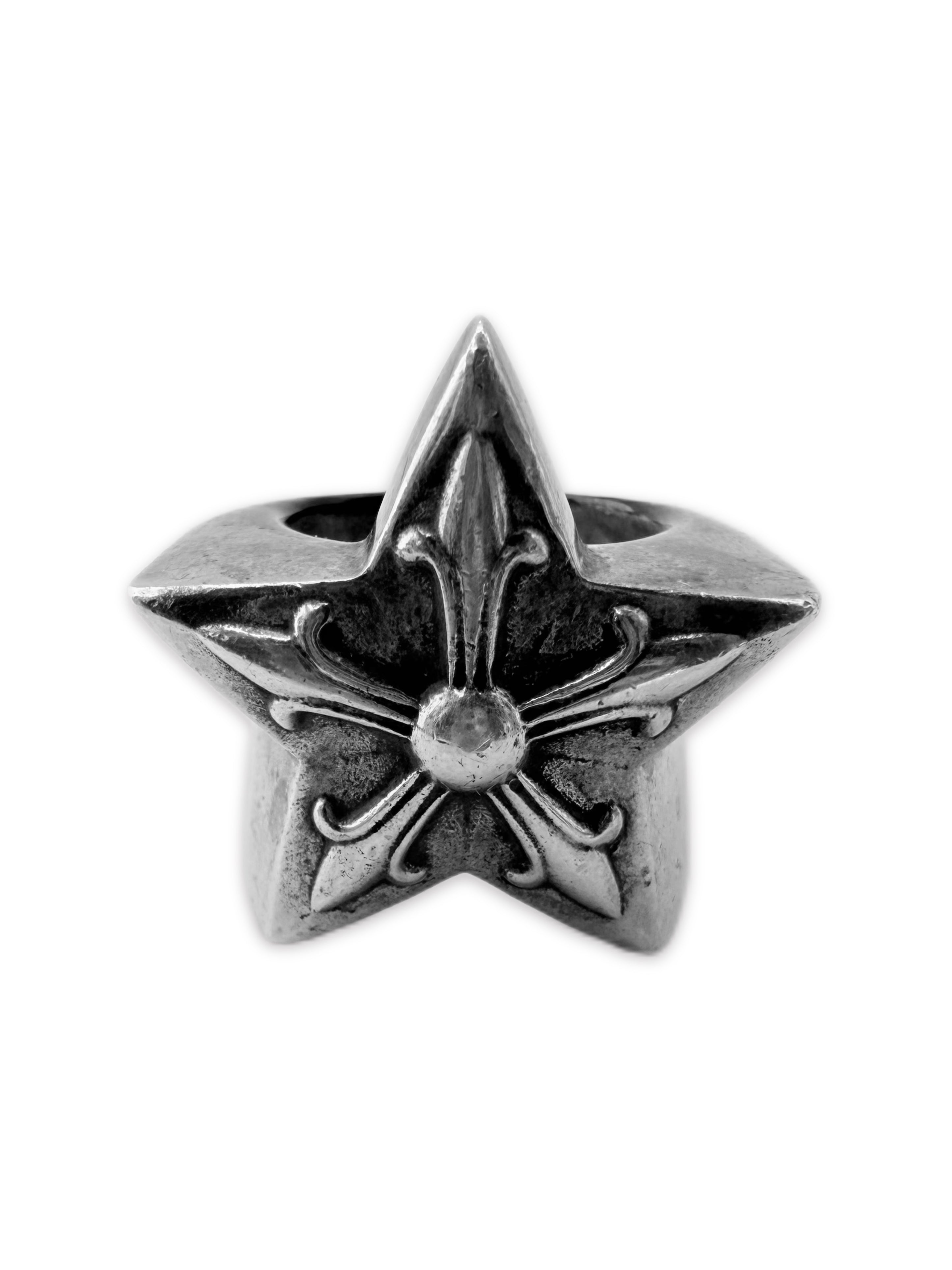 Chrome Hearts ‘5 Point Star’ .925 Silver XL Etched Ring