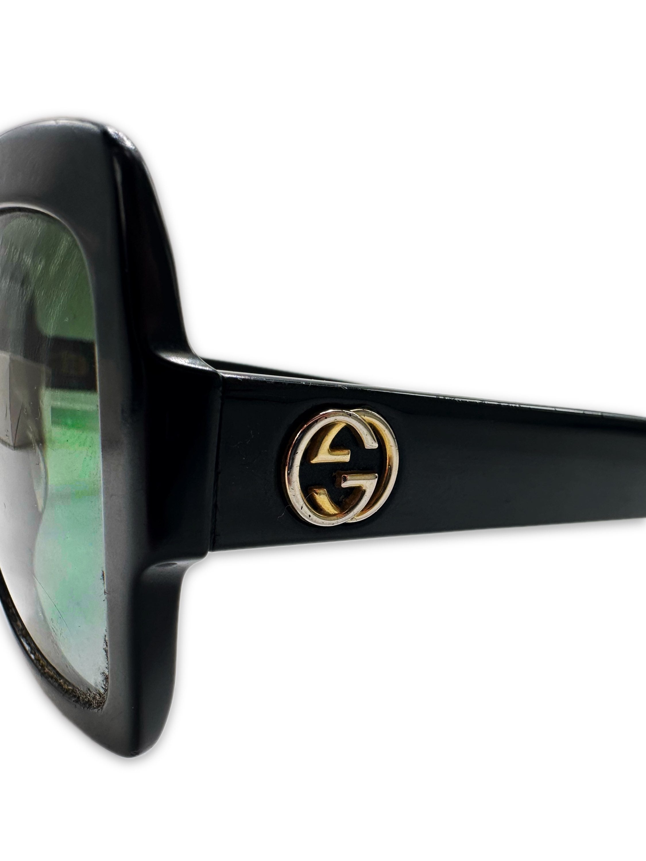 00s Gucci Emerald Green Tint Square Frame Sunglasses