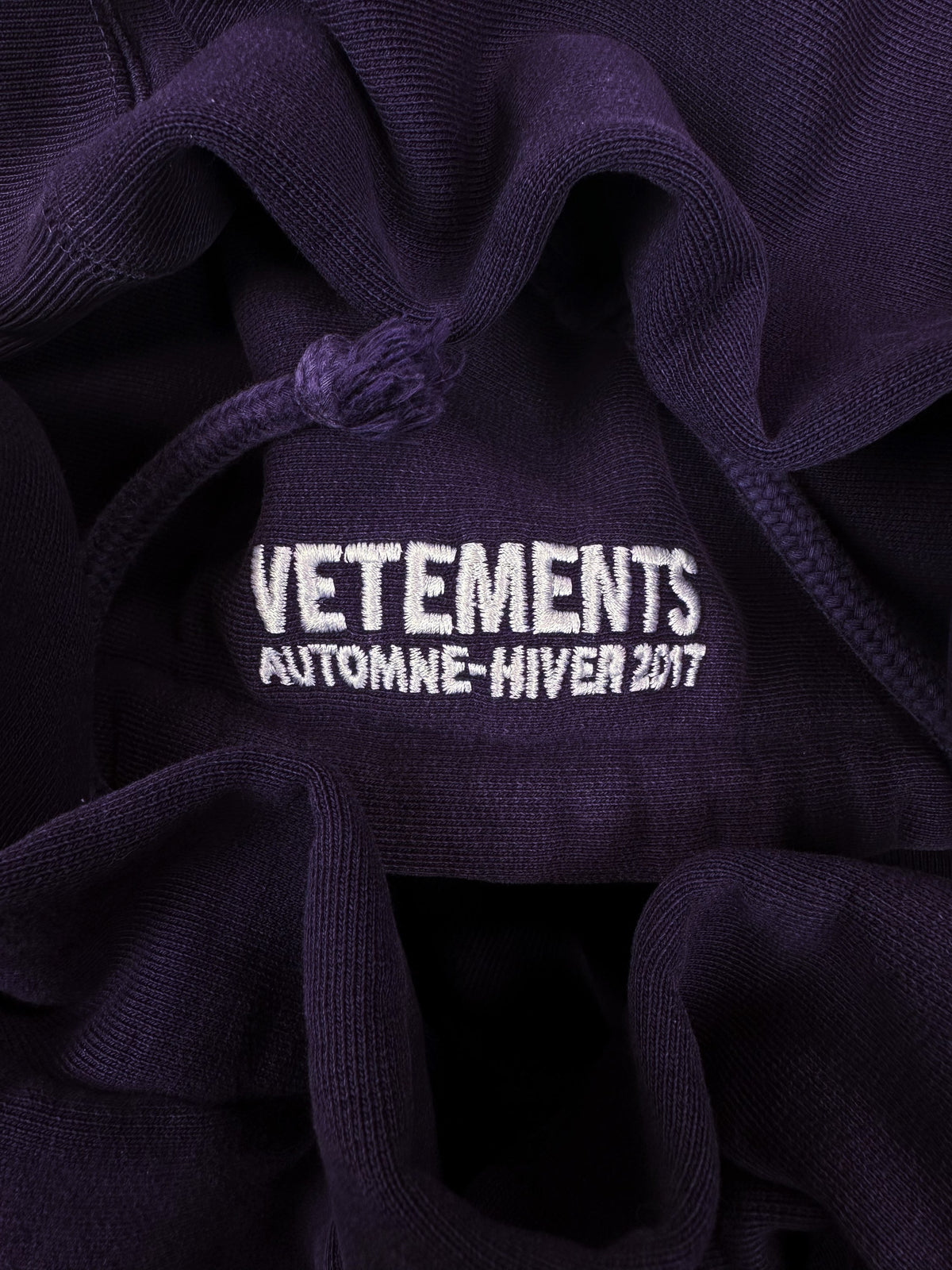 AW16 Vetements Homme ‘Sexual Fantasies’ Purple Slogan Hoodie