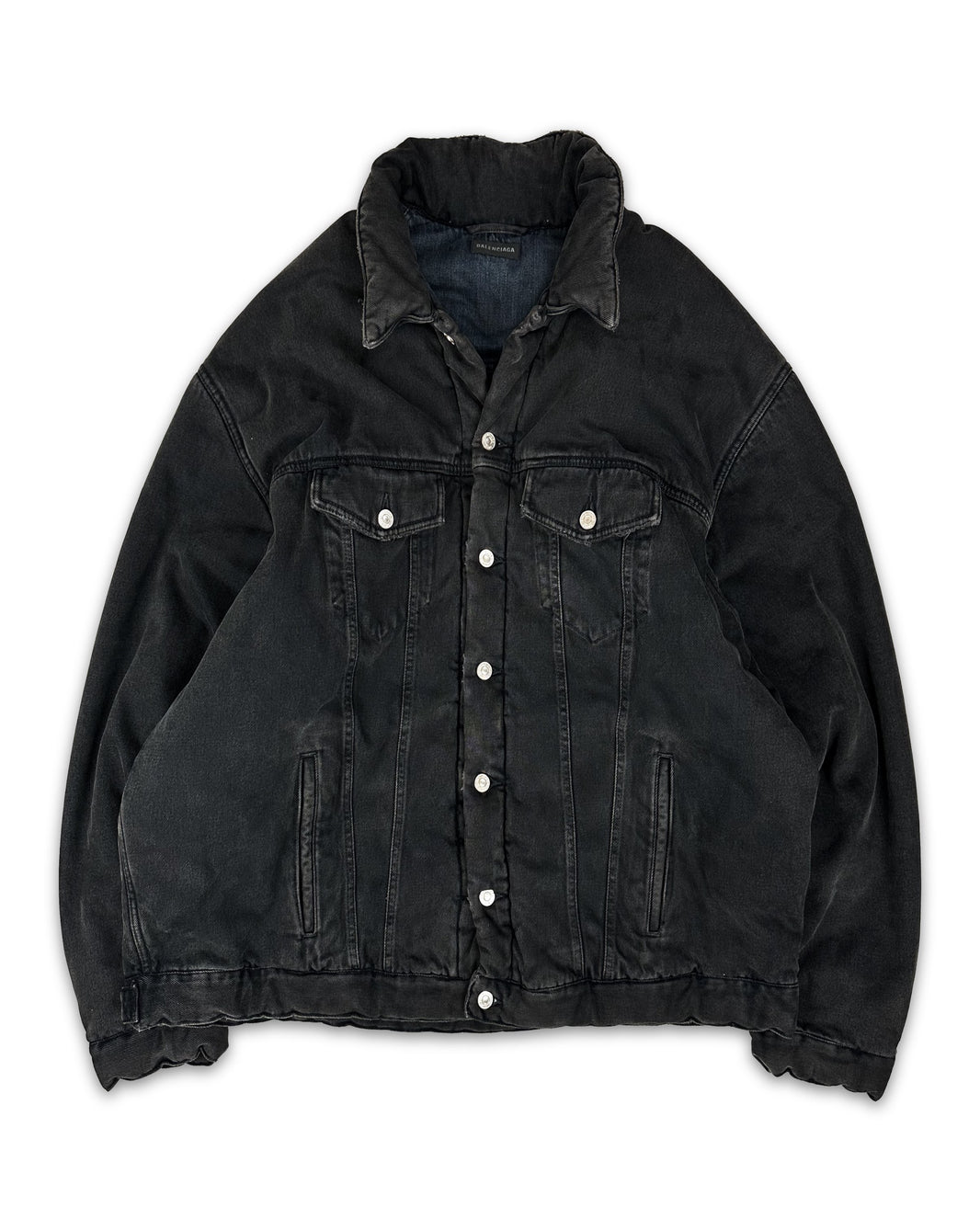 SS22 Balenciaga ‘Padded’ Oversized Washed Denim Jacket