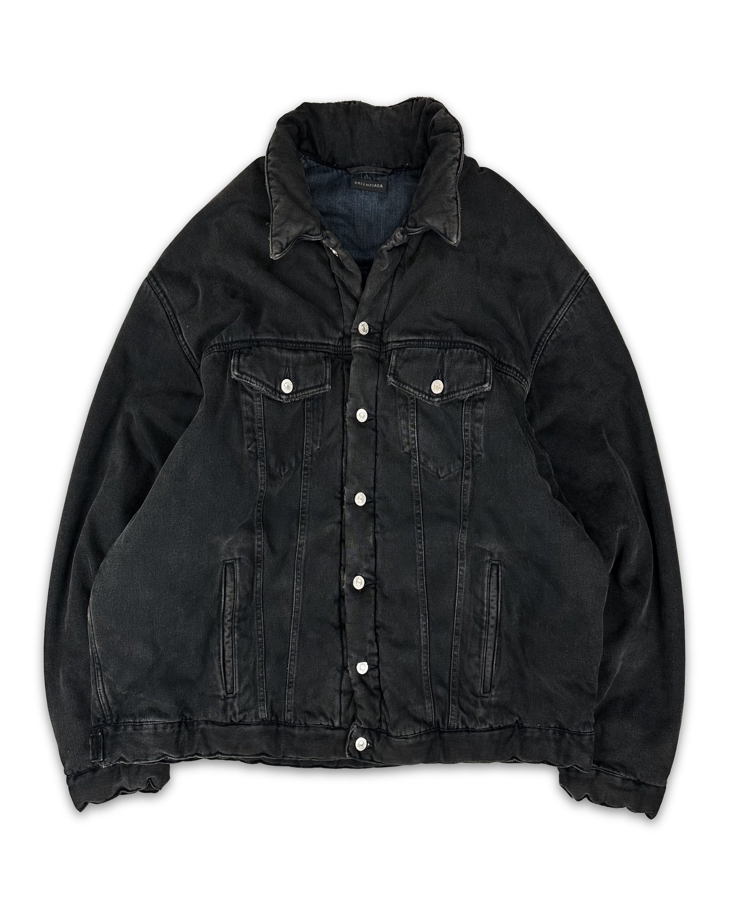 SS22 Balenciaga ‘Padded’ Oversized Washed Denim Jacket