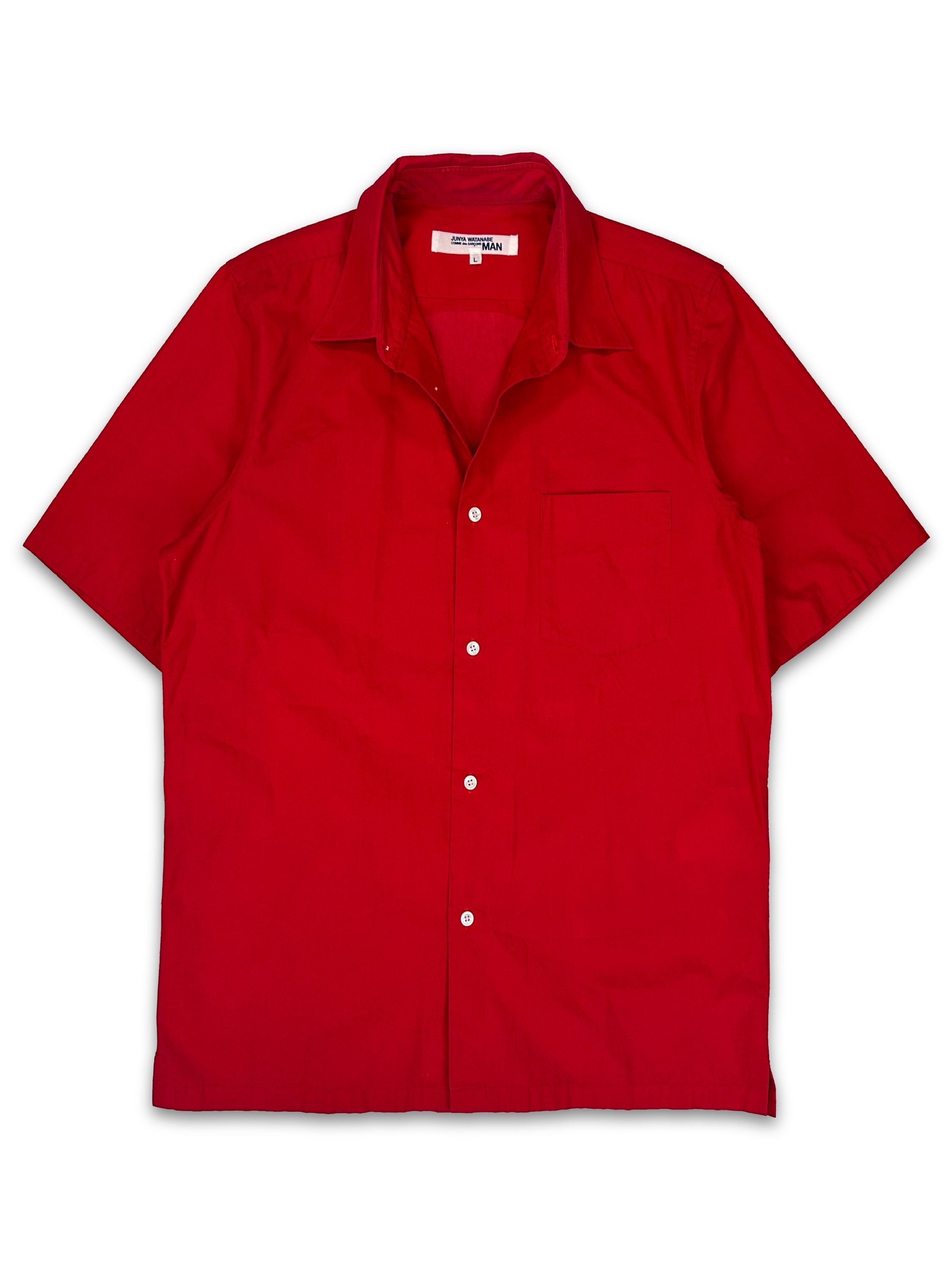 Junya Watanabe ‘Sunset’ Red Graphic Collared Shirt
