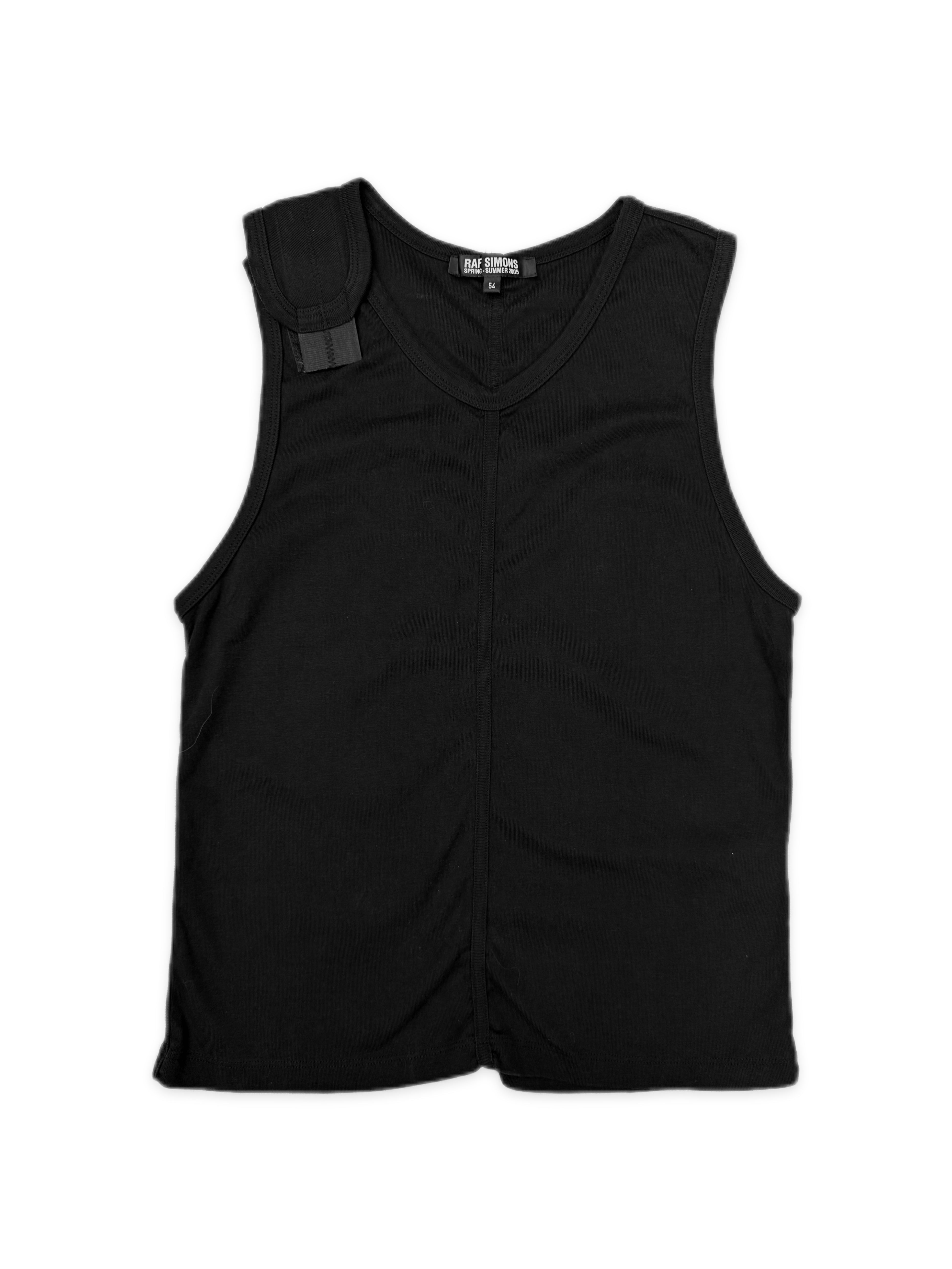 SS05 Raf Simons Velcro Bulletproof Vest Black Tank-top