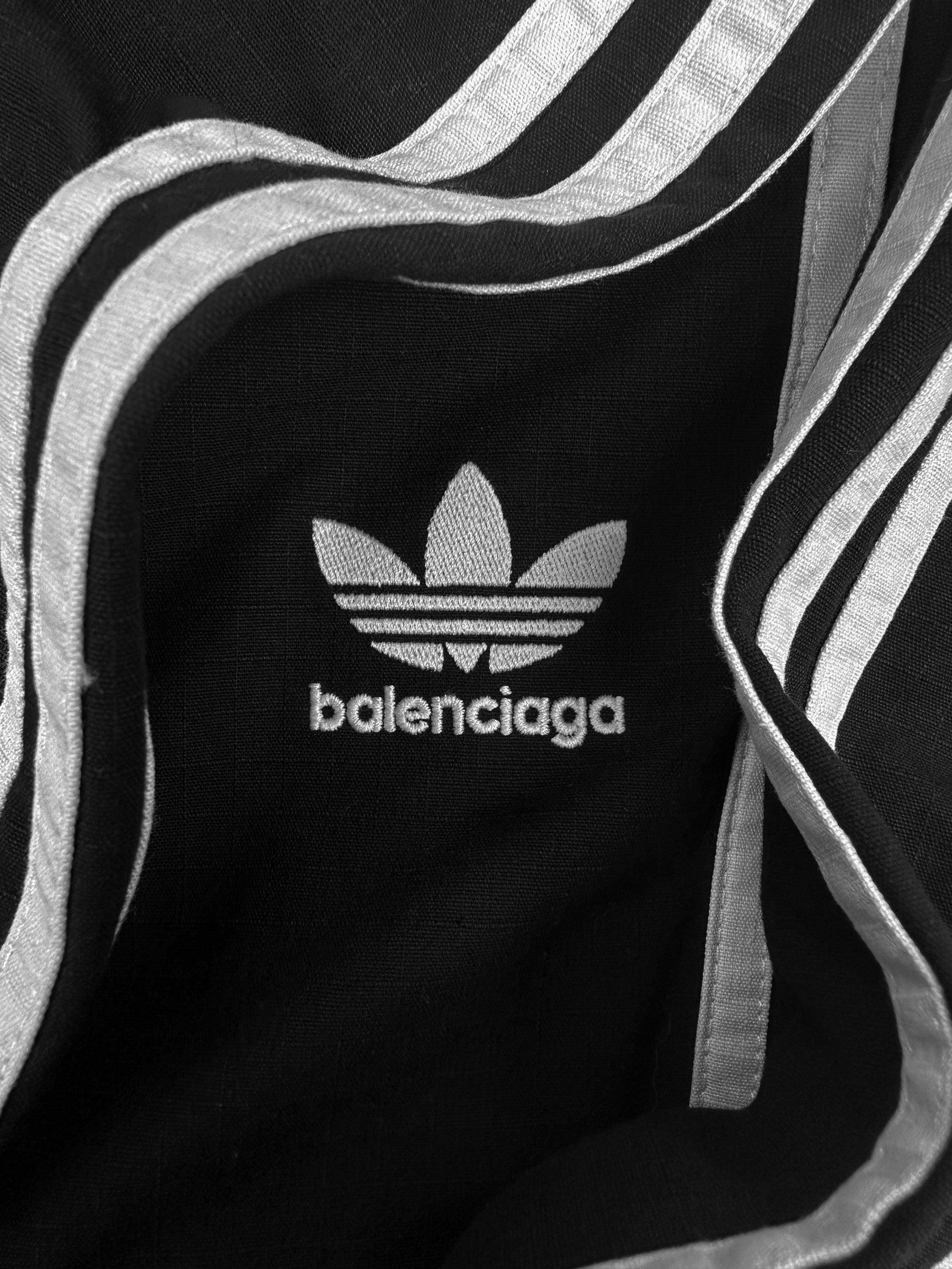AW22 Balenciaga x Adidas Black ‘Three Stripe’ Distressed Shorts