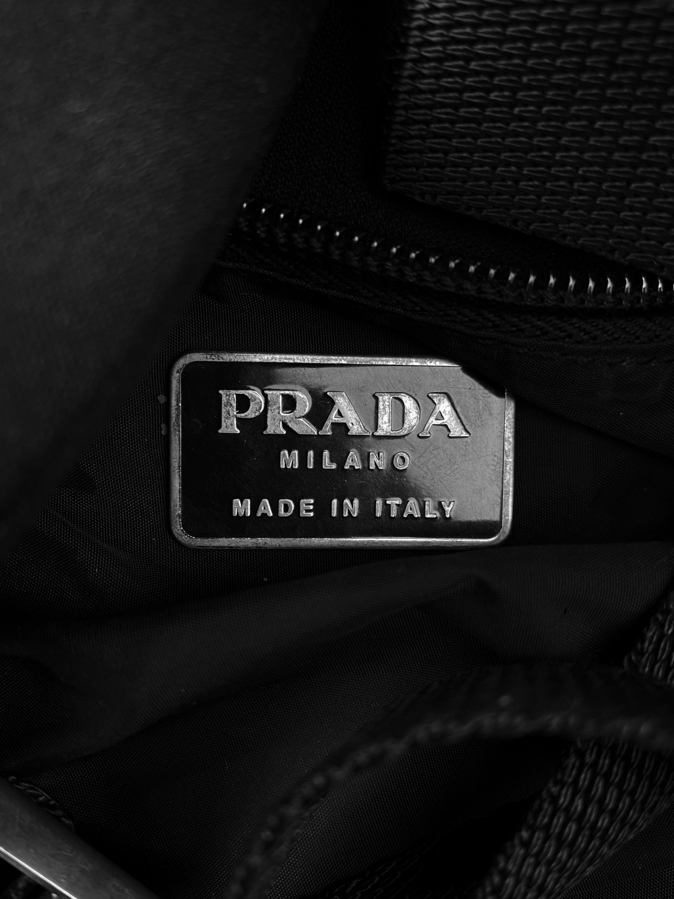 00s Prada Sport Black Nylon Linea Rossa Front Zip Backpack