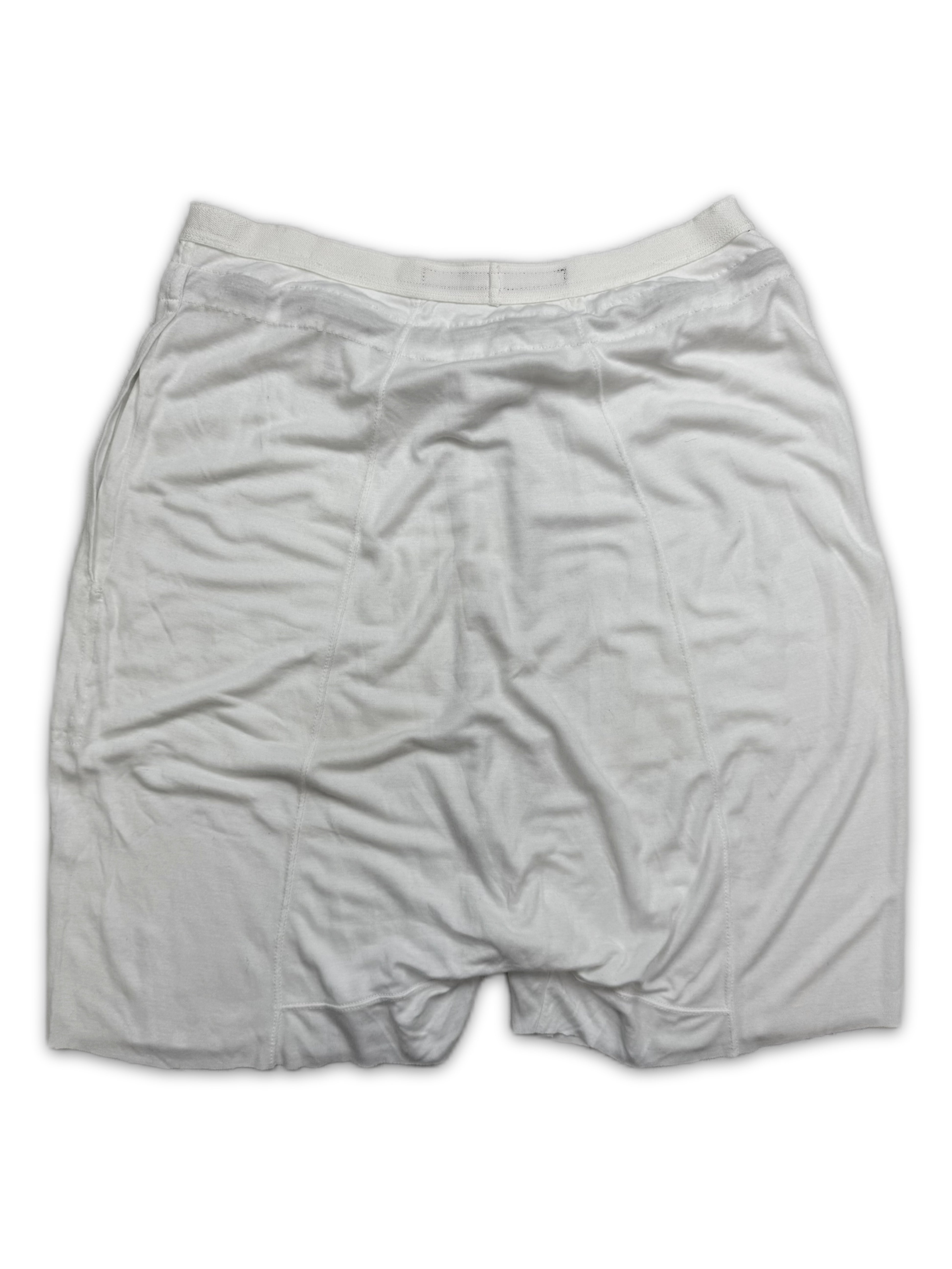 Rick Owens Lillies White Light Weight Shorts