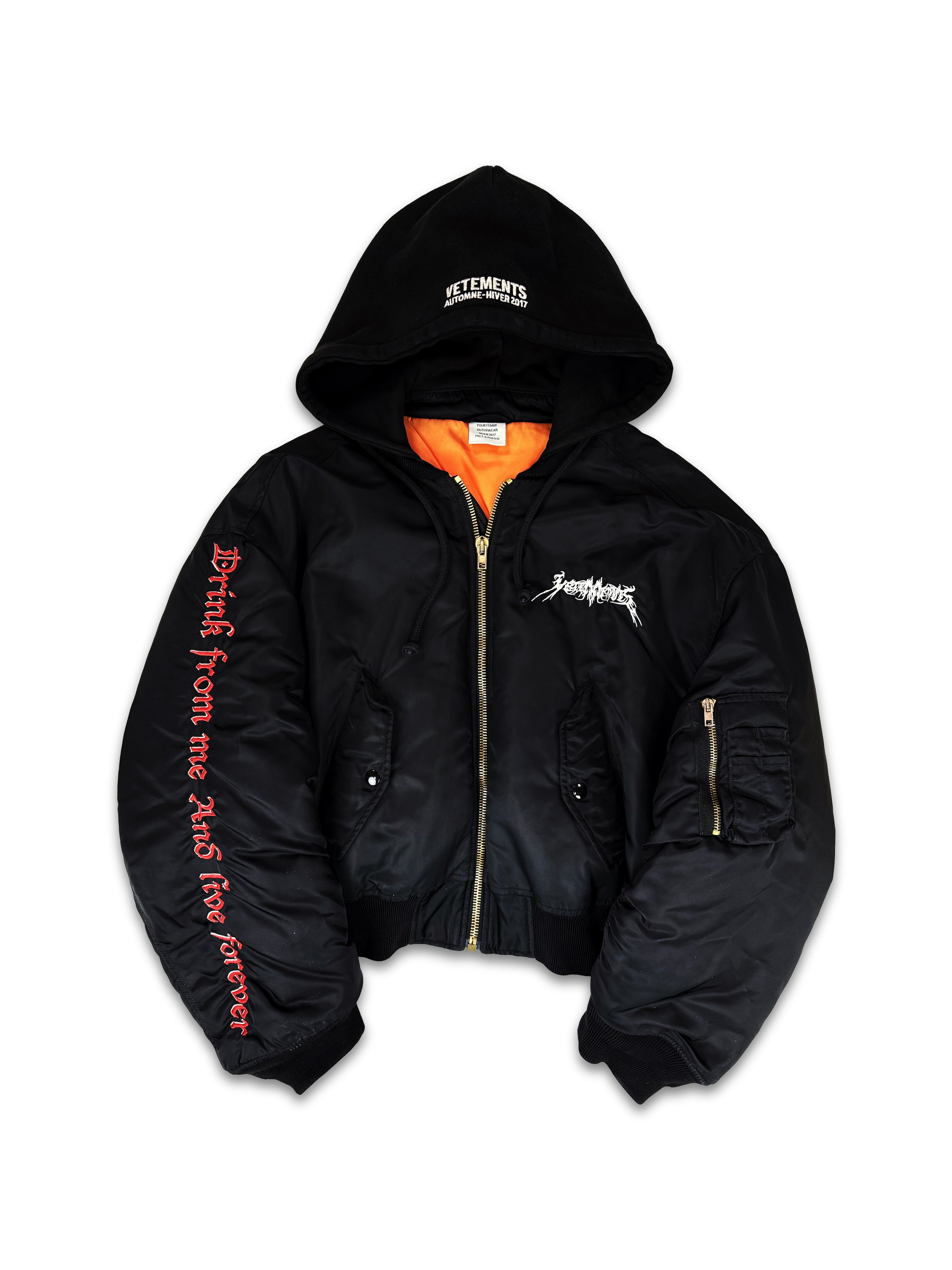 AW17 Vetements Femme ‘Total Fucking Darkness’ Pentagram Bomber Jacket
