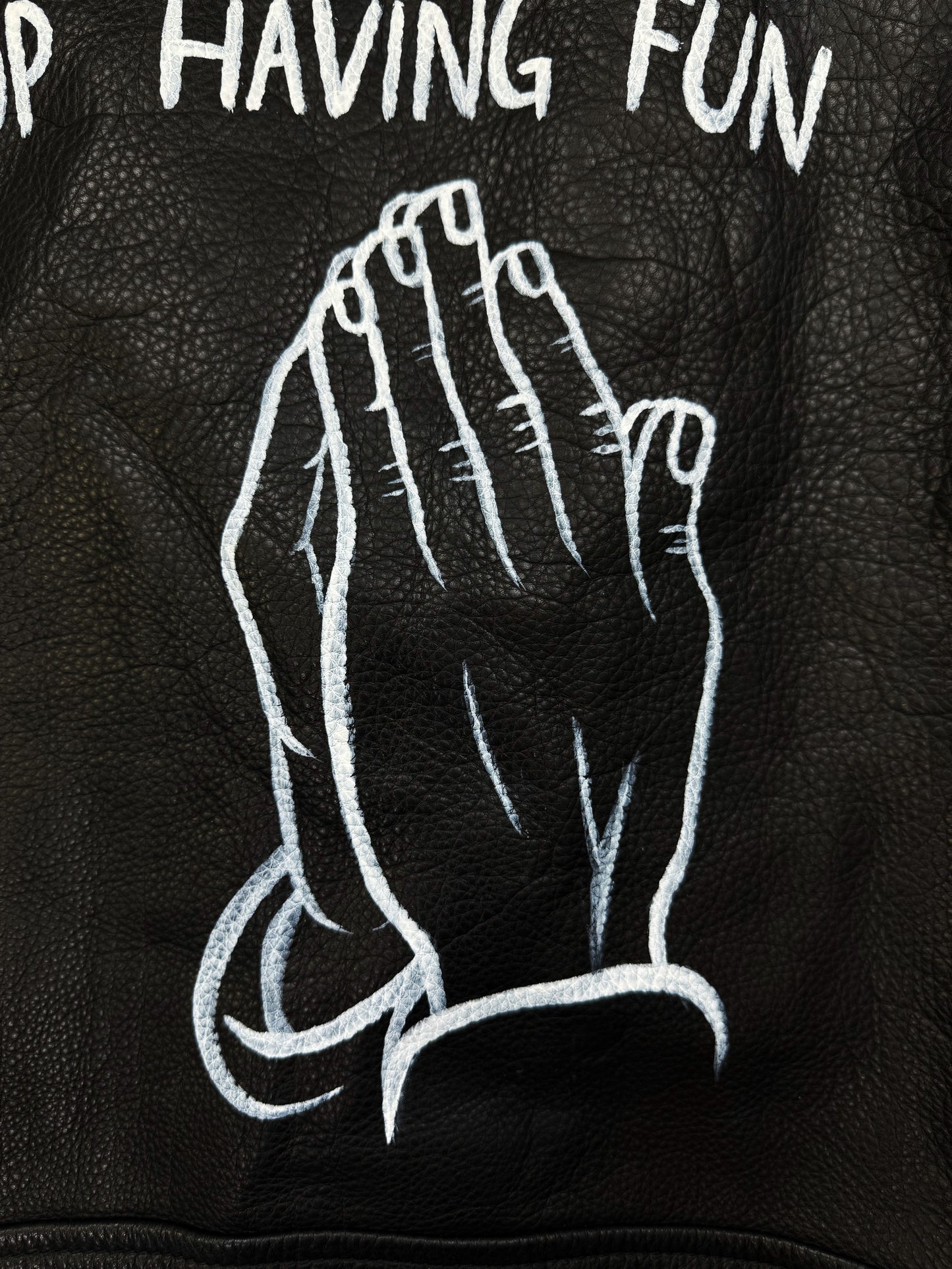 SS15 Enfants Riches Deprimes ‘Stop Having Fun’ 1/15 Hand Painted Leather Jacket