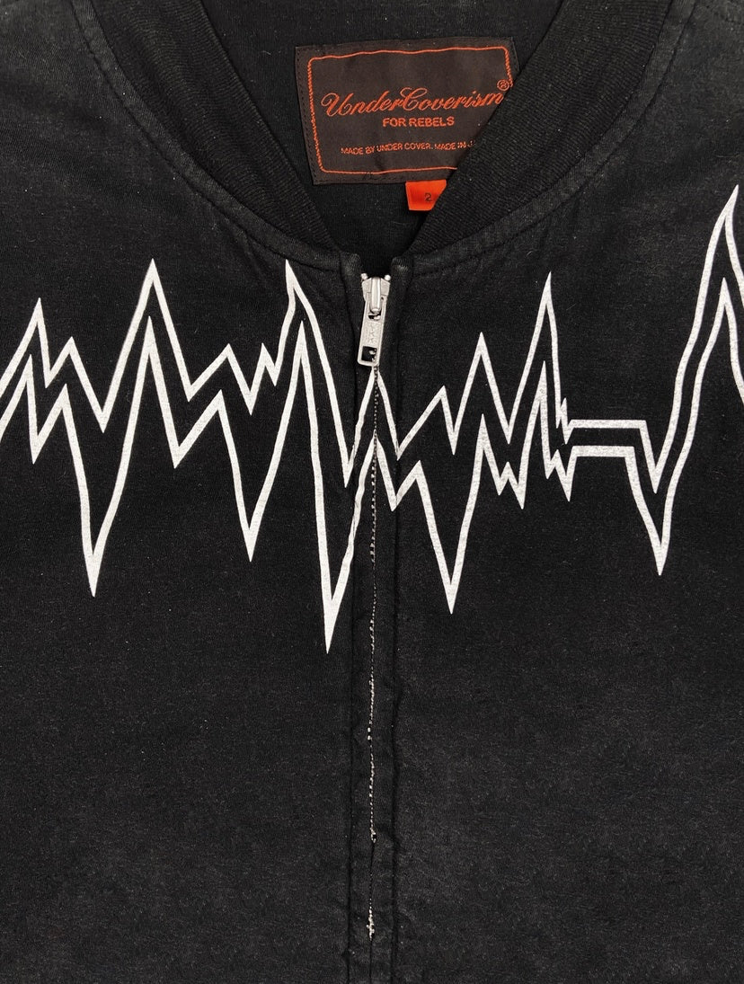 SS06 Undercover “T” Klaus Graphic Black Cotton Bomber Jacket