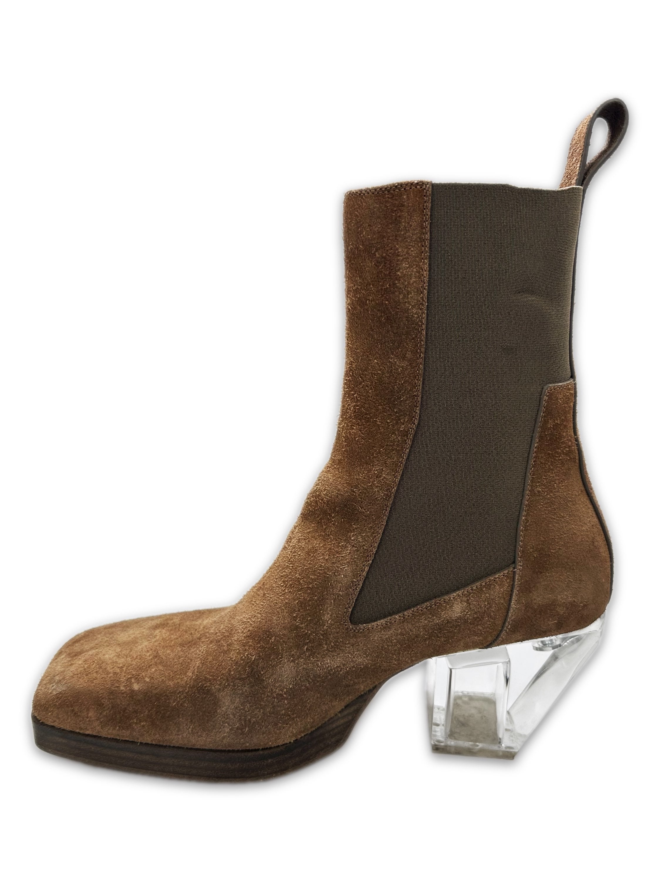 Rick Owens ‘Cuban Heel’ Suede Two Tone Boots