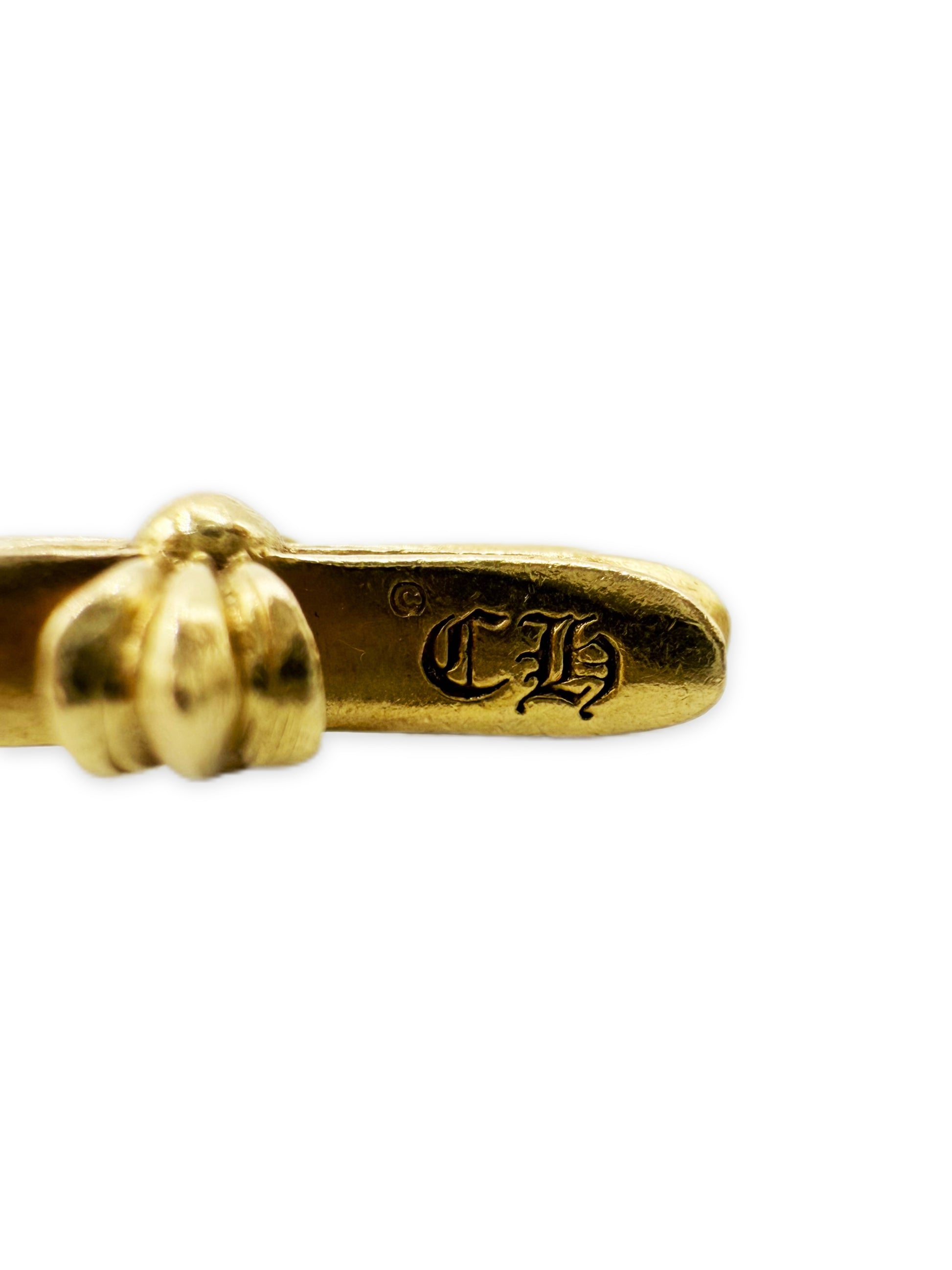 Chrome Hearts 22k Gold Baby Fat Cross Pendant
