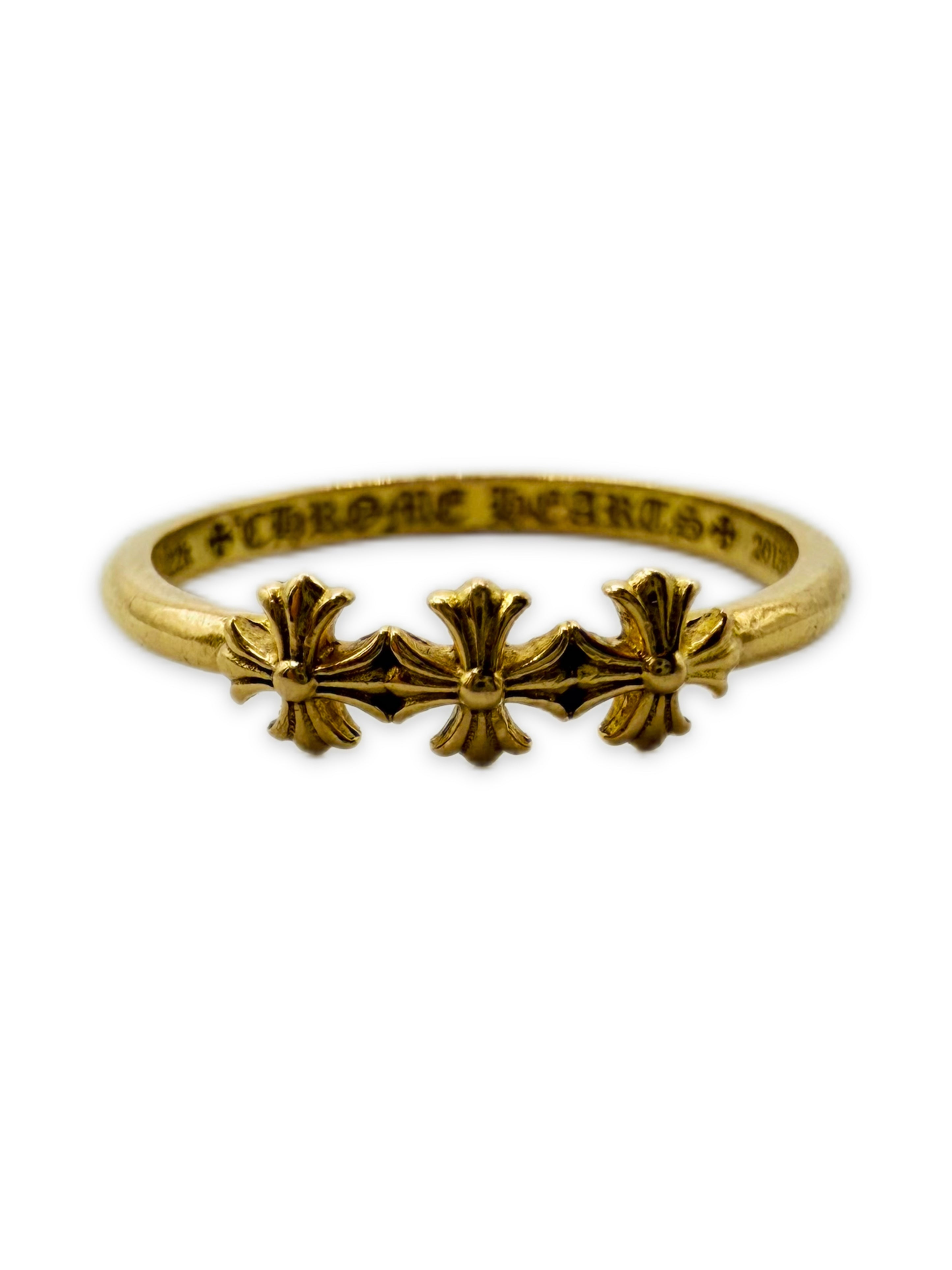Chrome Hearts ‘Triple Plus’ 22K Gold Etched Ring