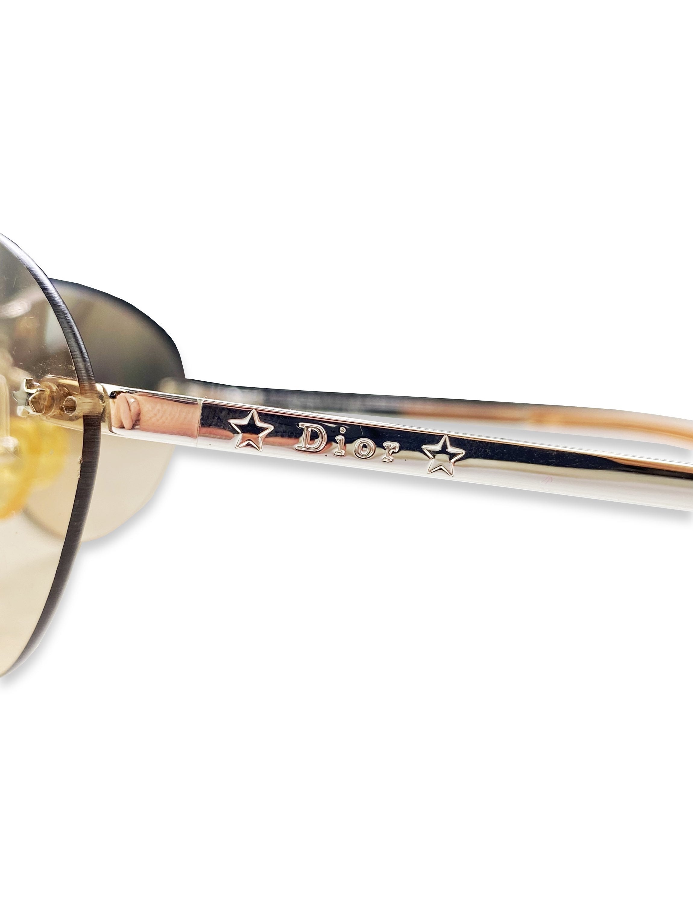 2000’s Dior Star Motif Rounded Warm Tint Sunglasses