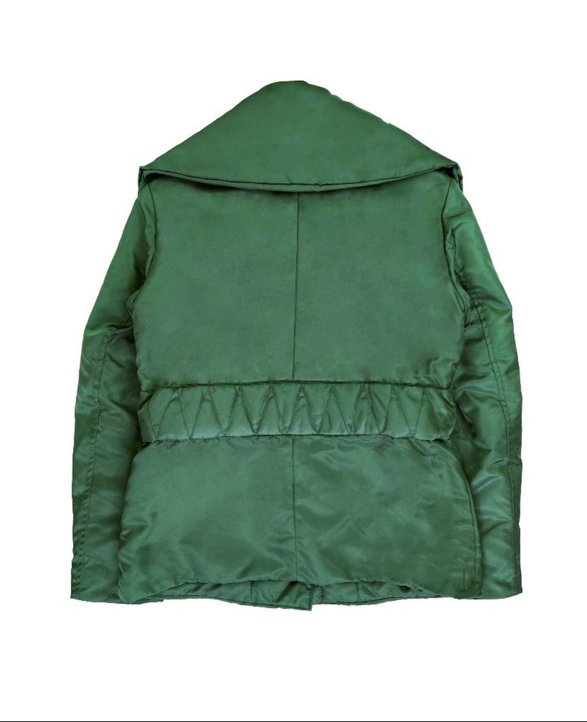Alexander McQueen McQ Flared Collar Fur Belt Padded Jacket