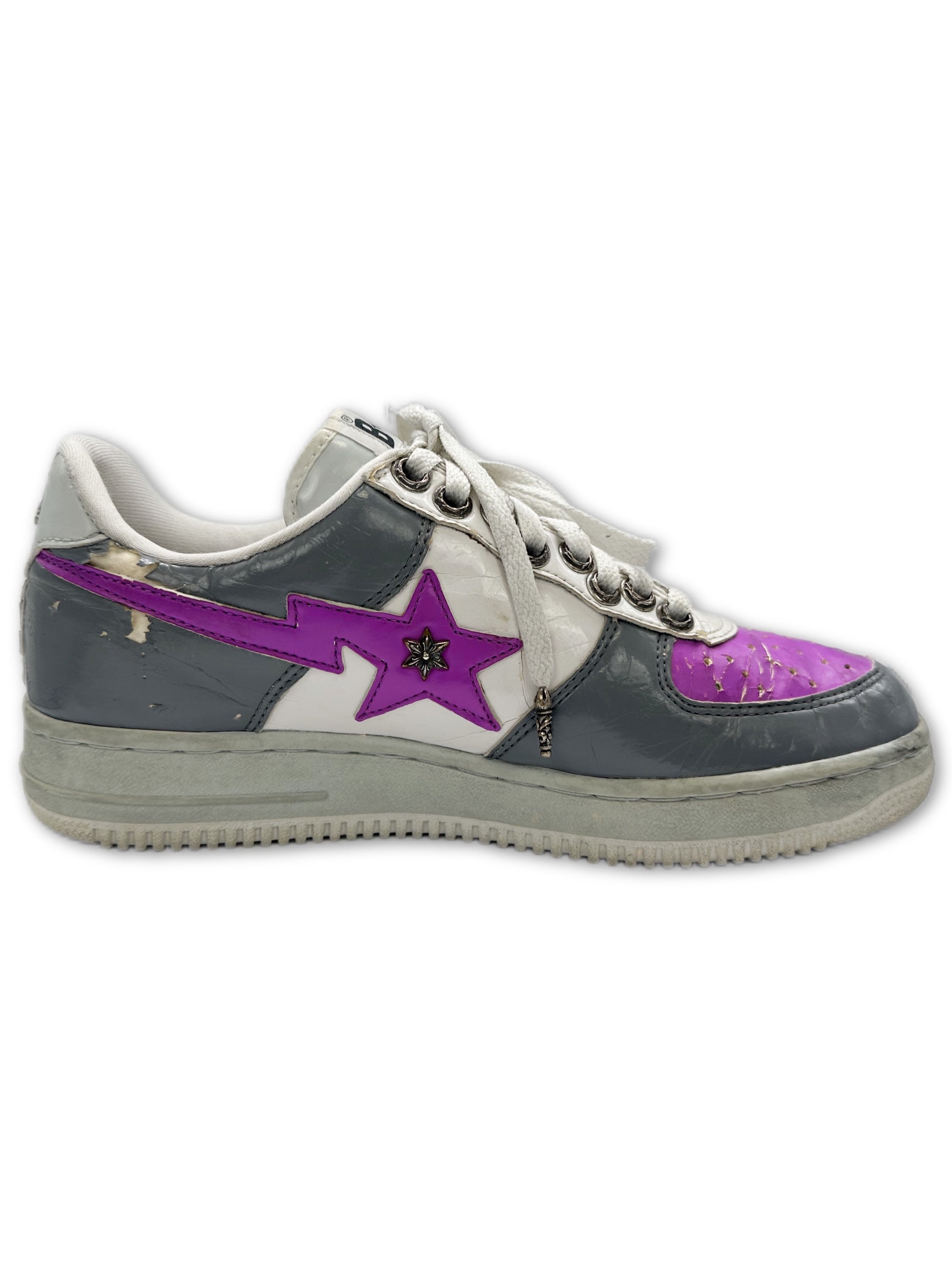 00s Chrome Hearts x Bape 1/35 Purple ‘Bapesta’ Leather Sneakers