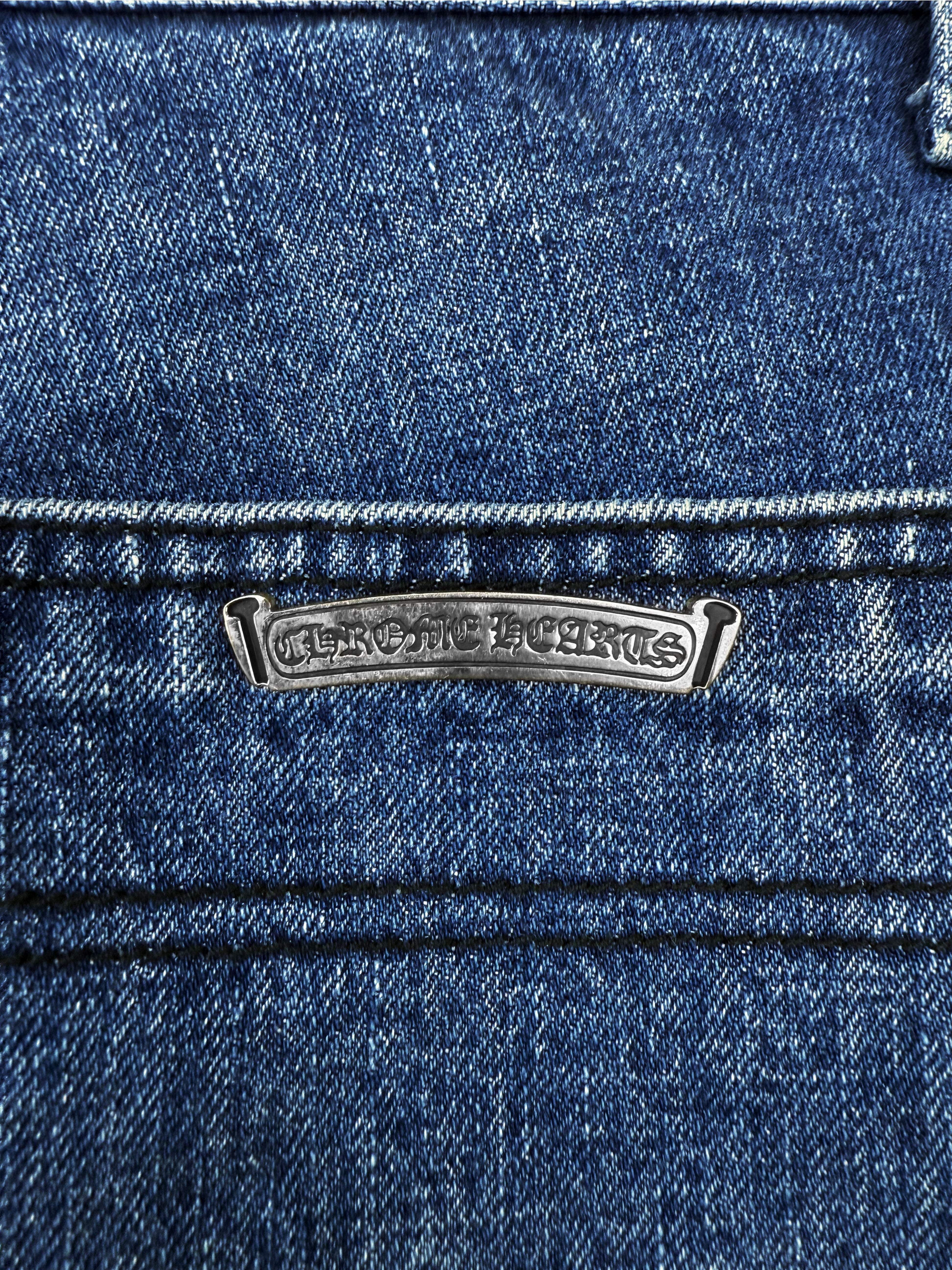 Chrome Hearts Double Knee Carpenter Denim Blue Shorts