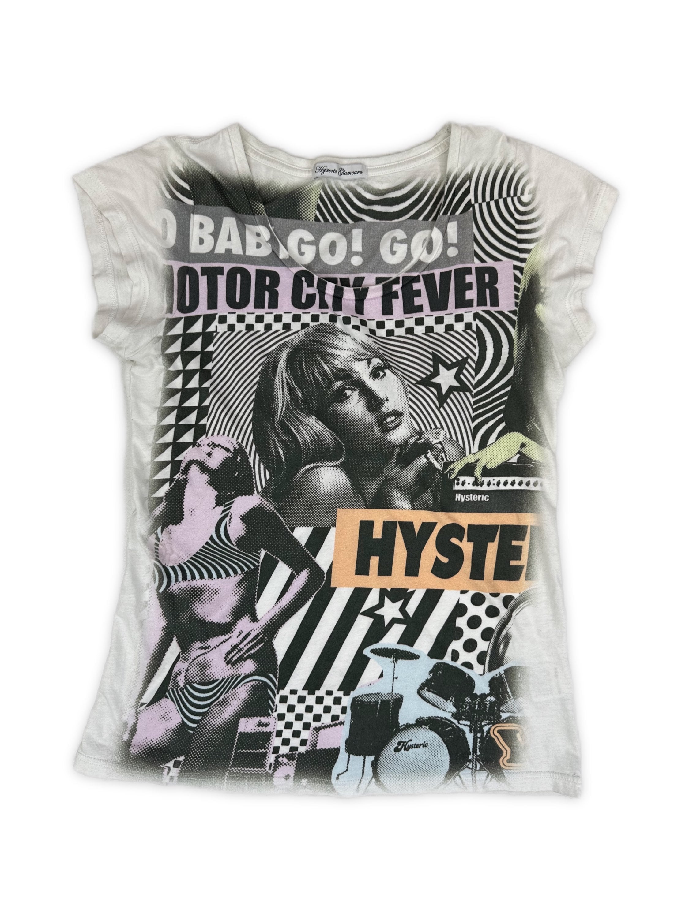 00s Hysteric Glamour ‘Show Girl’ White Graphic T-Shirt