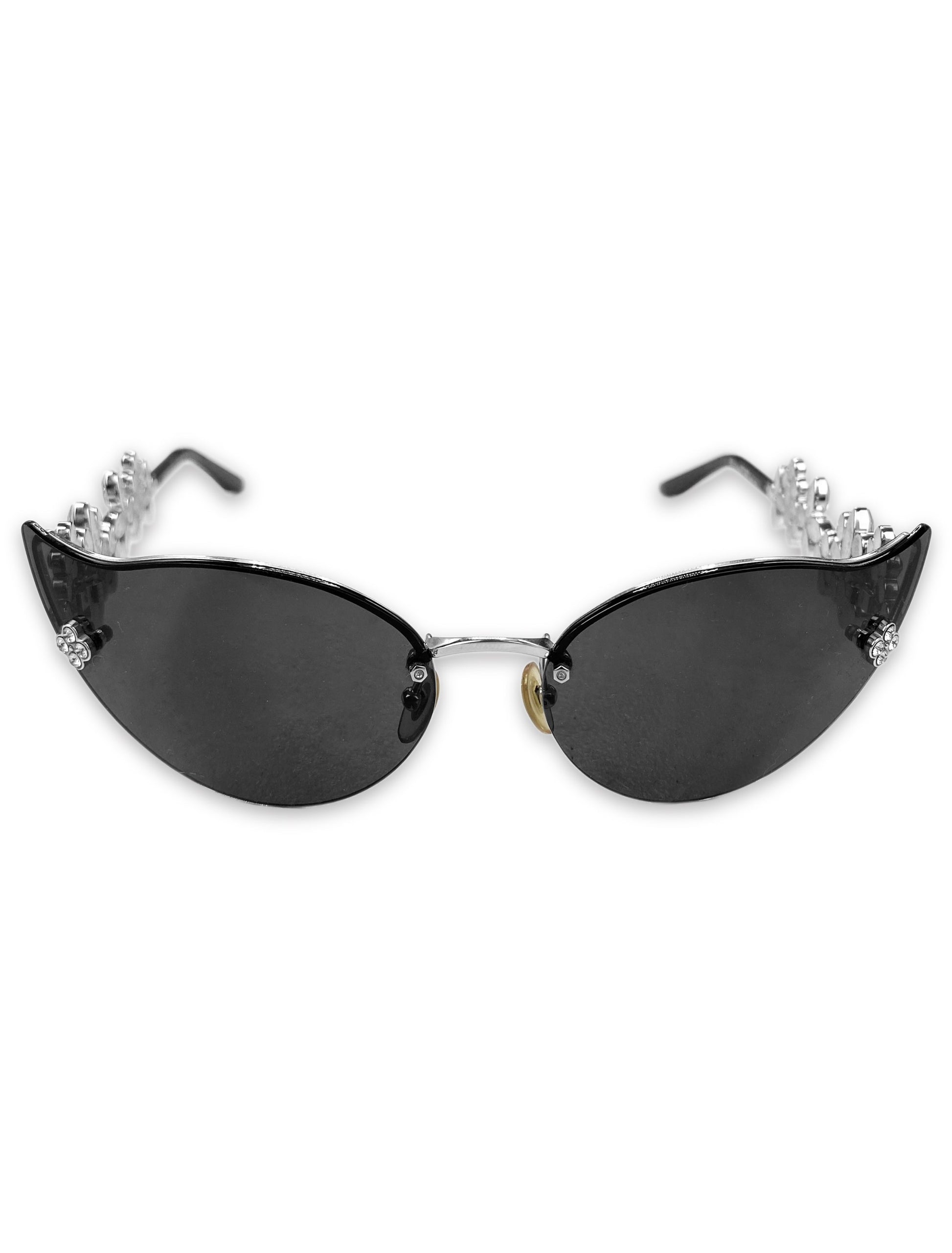 Louis Vuitton 62/1000 Silver ‘Cat Eyes’ Swarovski Crystal Sunglasses