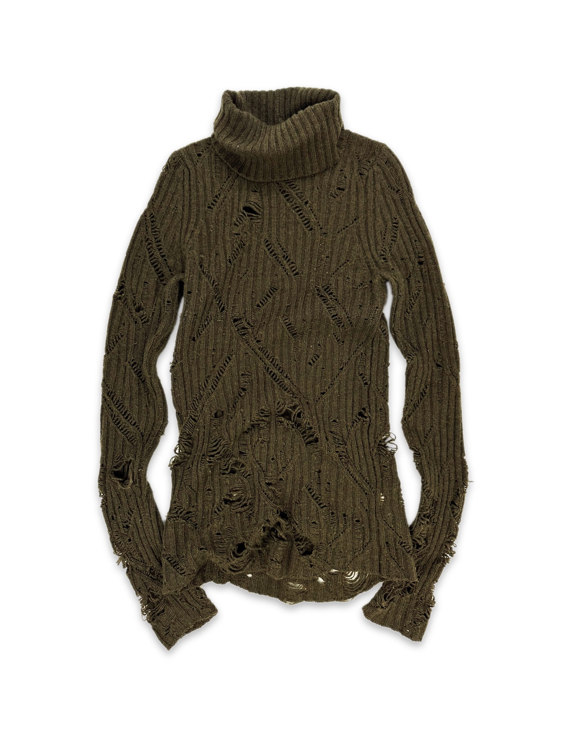 AW03 Junya Watanabe ‘Distressed’ Oversized Knitted Turtleneck