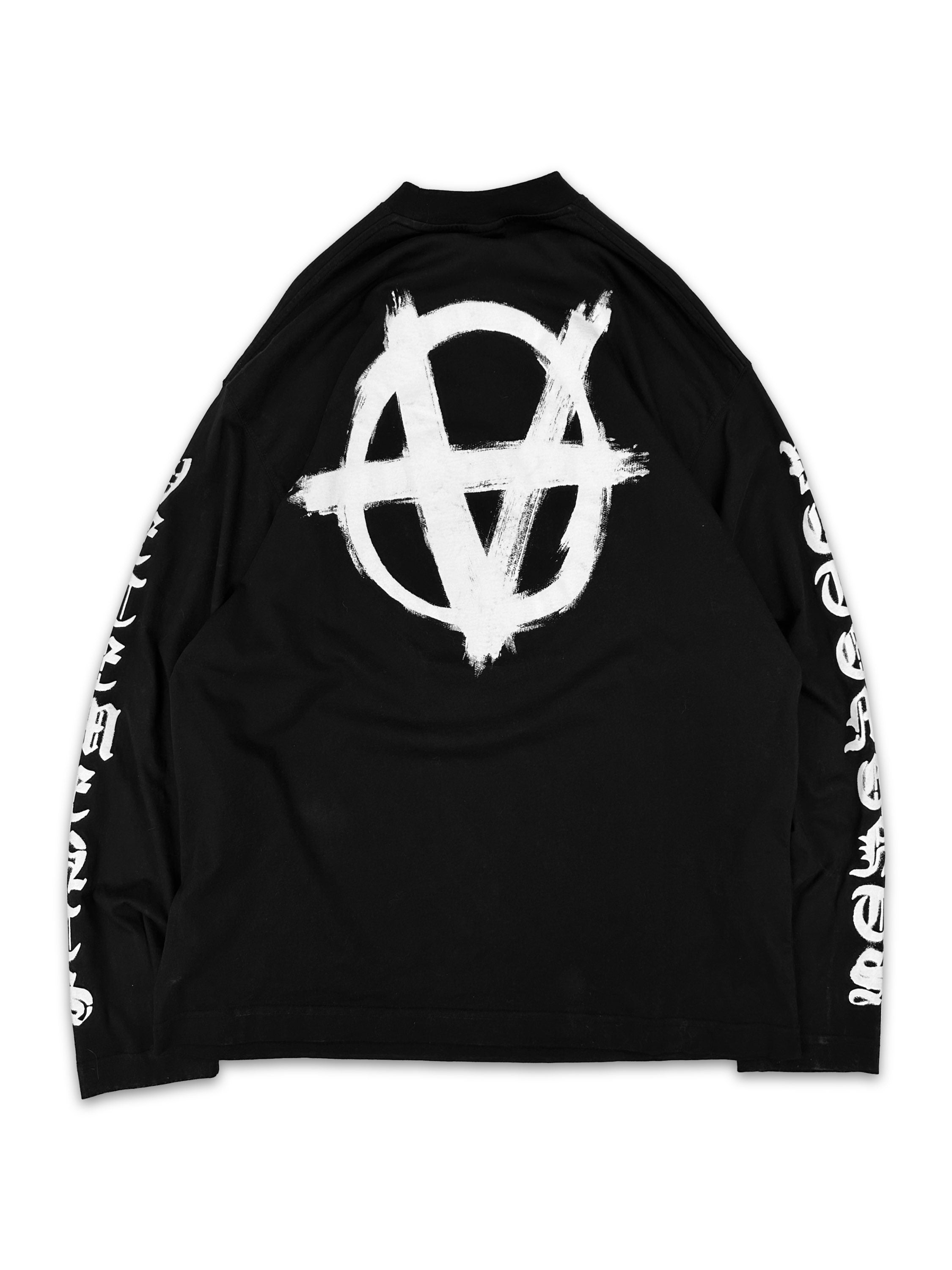 Vetements ‘Anarchy’ Paint Graphic Oversized Long Sleeve Shirt