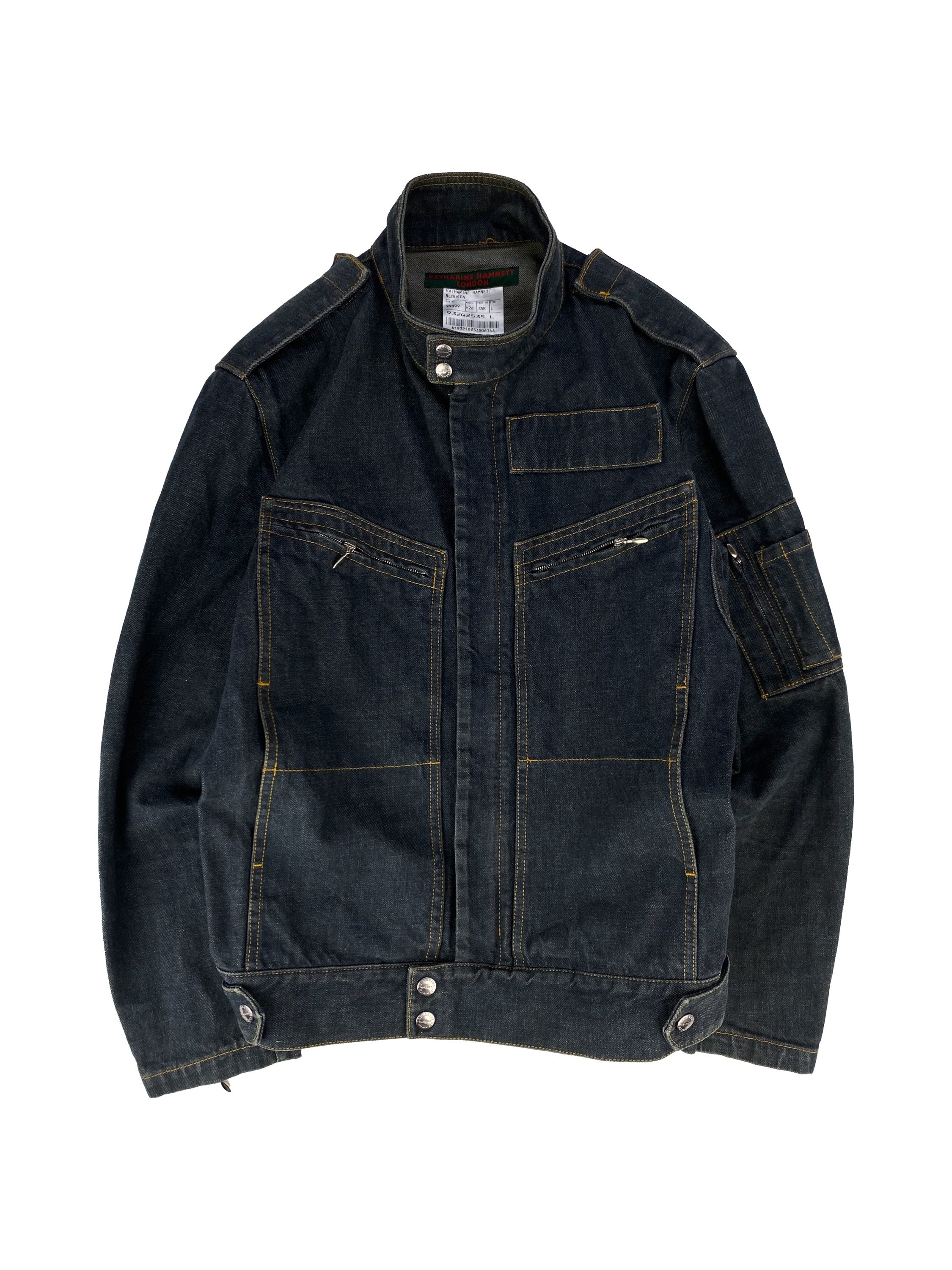 90s Katharine Hamnett Heavyweight Indigo Panneled Denim Jacket