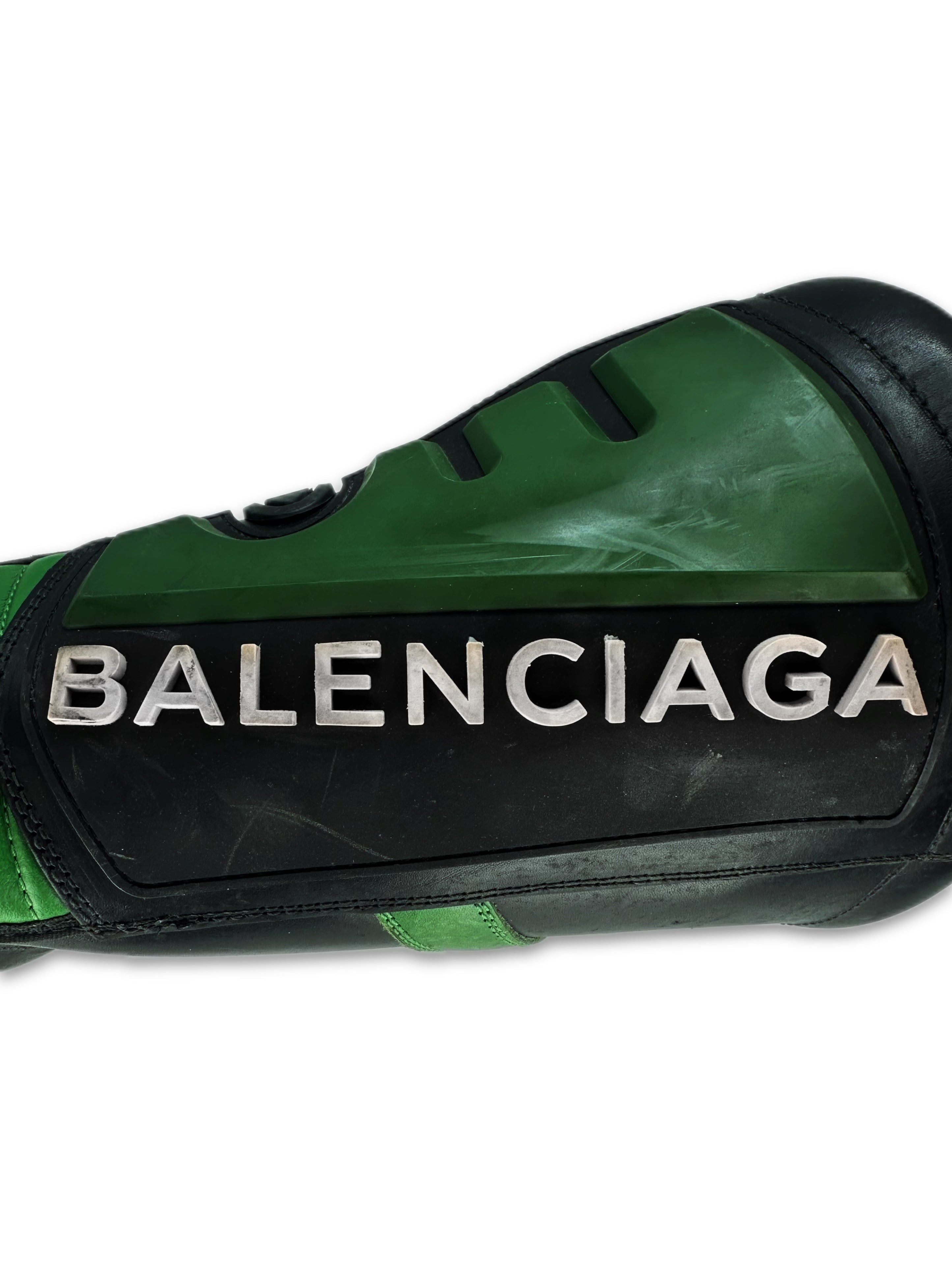 AW17 Balenciaga Green Rider Motorcycle Leather Biker Boots