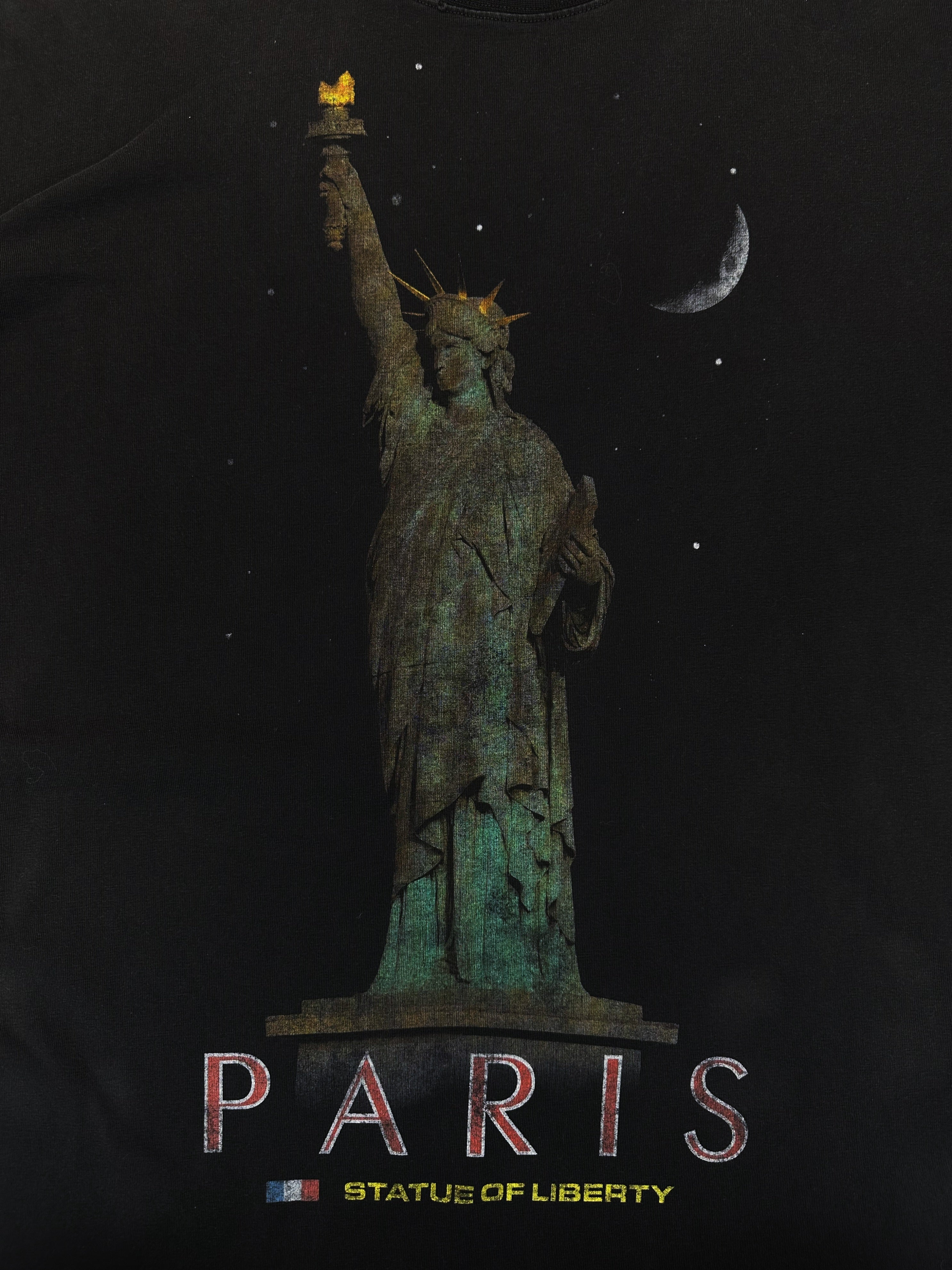 AW24 Balenciaga ‘Statue of Liberty’ Distressed Graphic T-Shirt