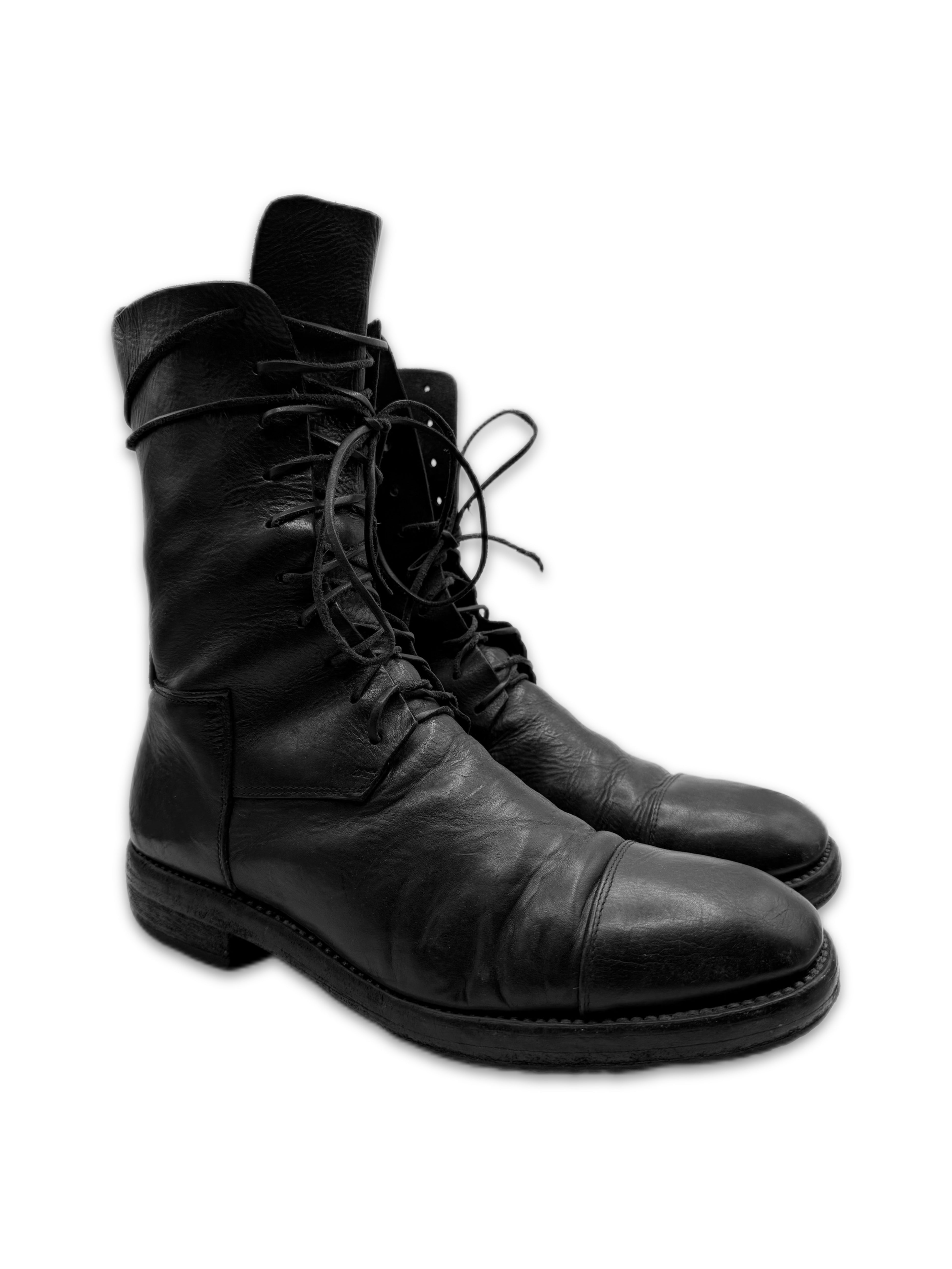 Guidi Shoulder F6 Black Horse Leather Combat Boots