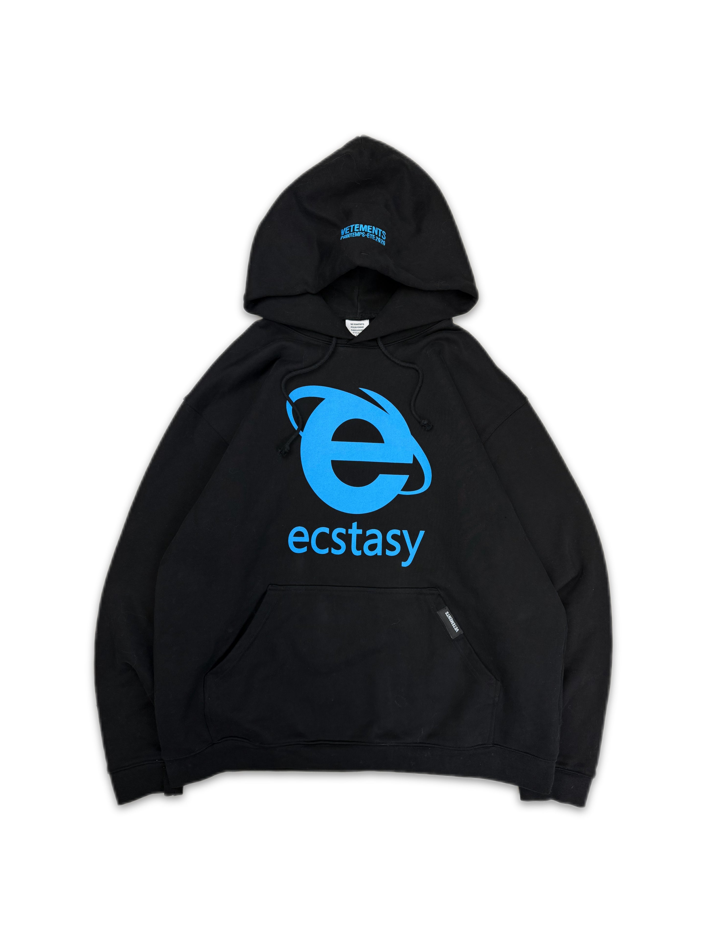 SS20 Vetements ‘Ecstasy’ Logo Black Oversized Graphic Hoodie