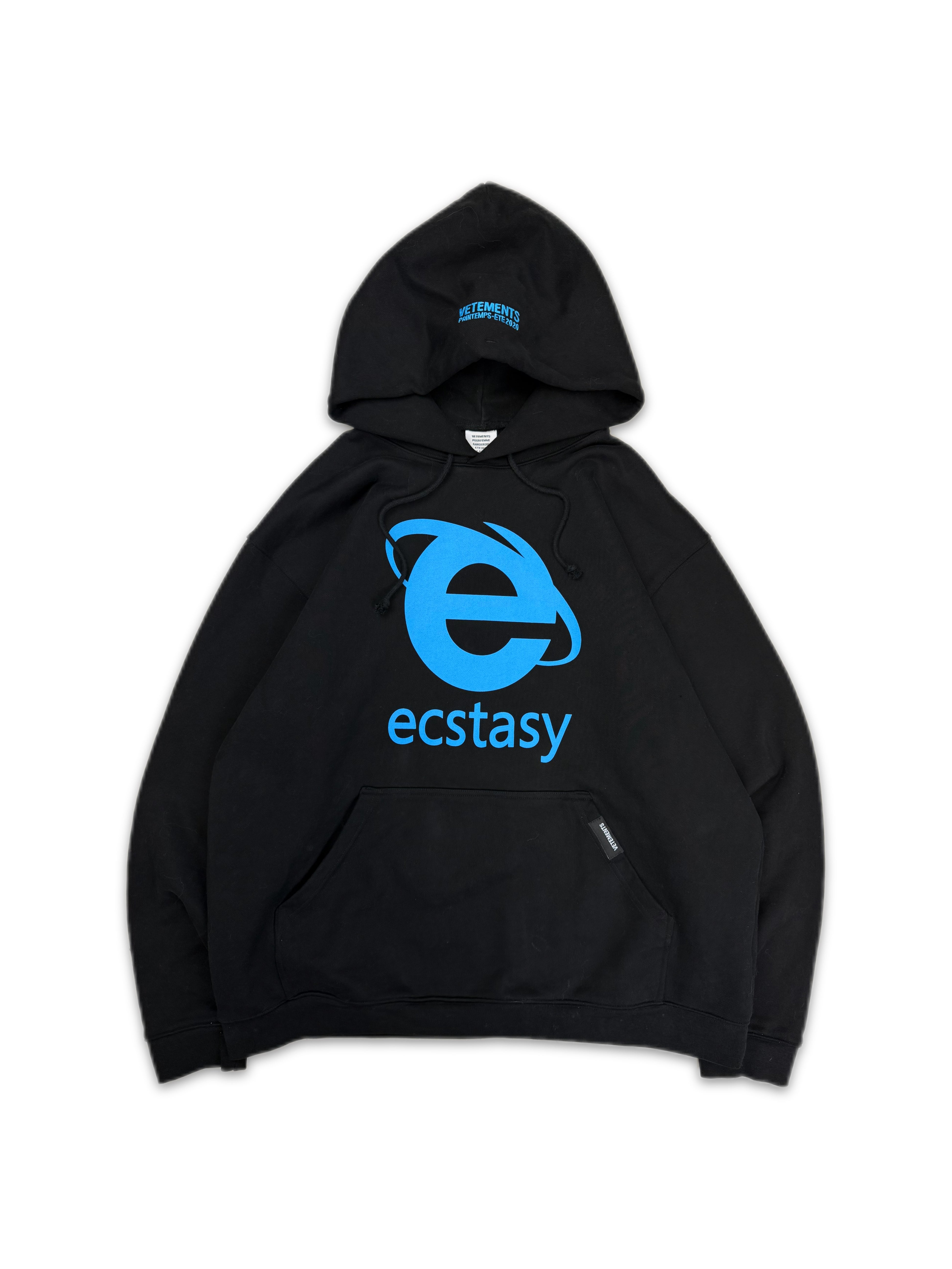SS20 Vetements ‘Ecstasy’ Logo Black Oversized Graphic Hoodie